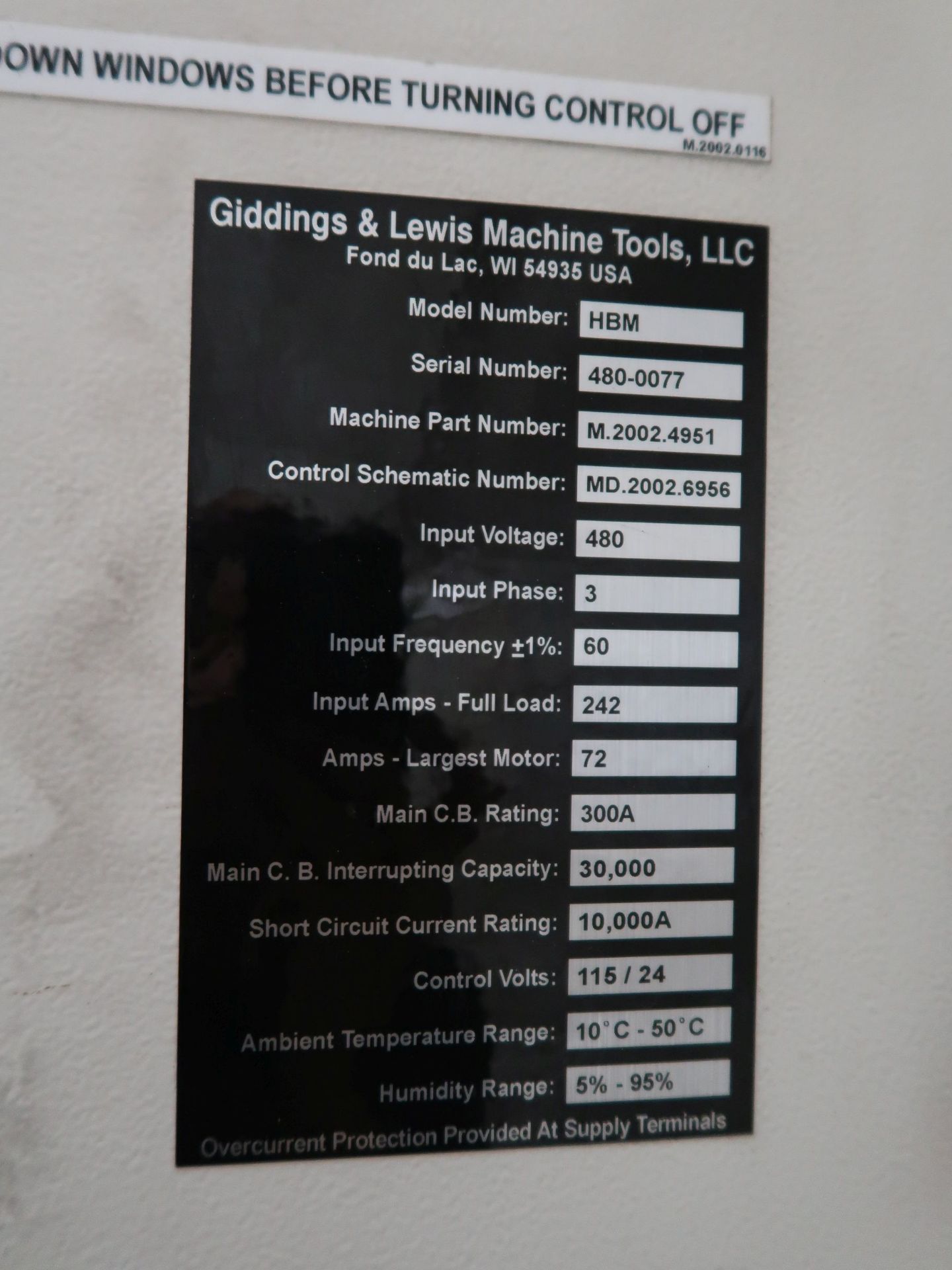 **6.1" GIDDINGS & LEWIS MODEL MC-1250 FIVE-AXIS TWO-PALLET ROTARY TABLE CNC HORIZONTAL BORING MILL; - Image 21 of 40