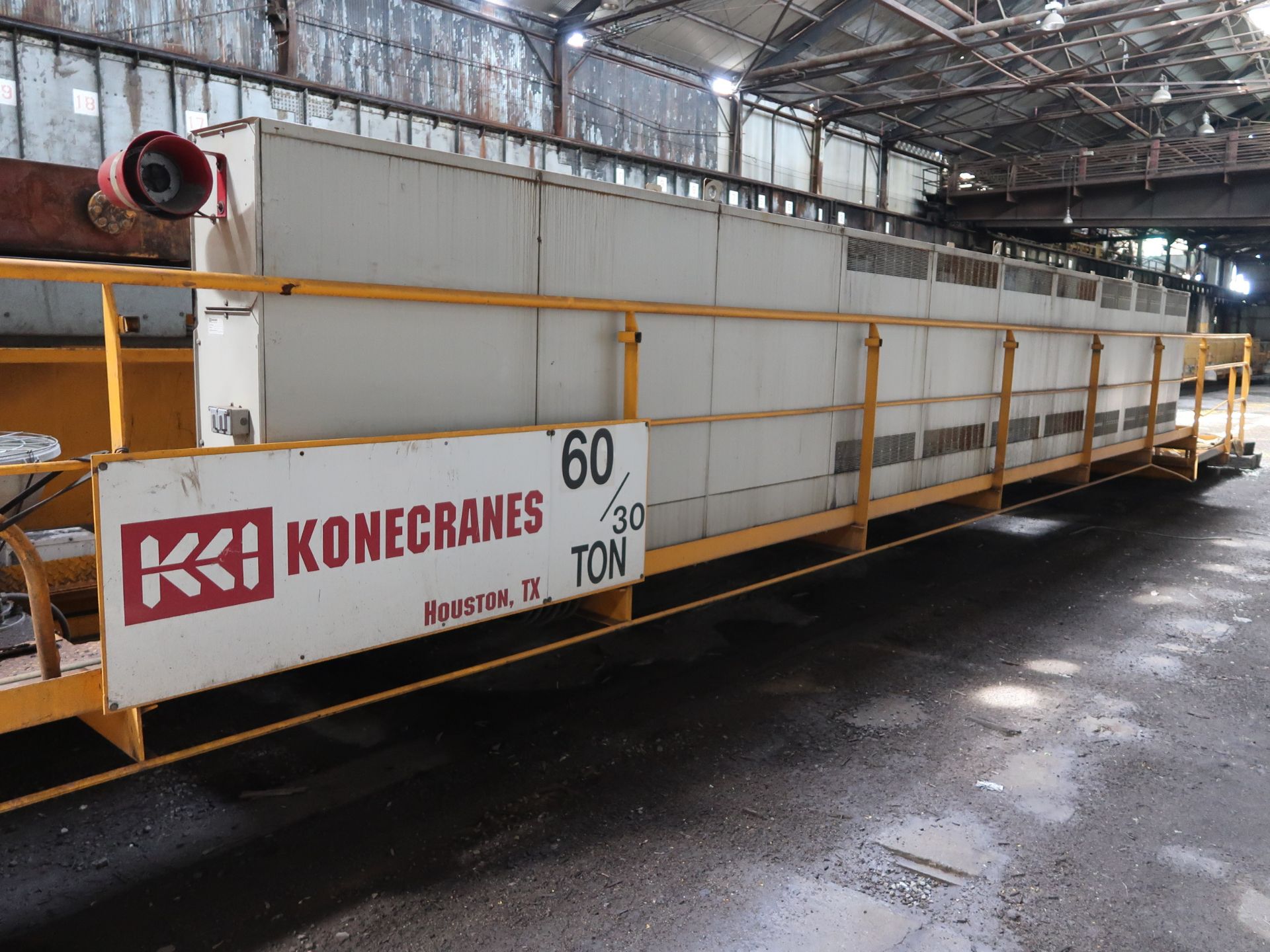 **60/30 TON X 86' APPROX. SPAN KONE CLASS D DUAL HOOK OVERHEAD BRIDGE CRANE; S/N KCL06107, ASSET NO. - Image 10 of 18