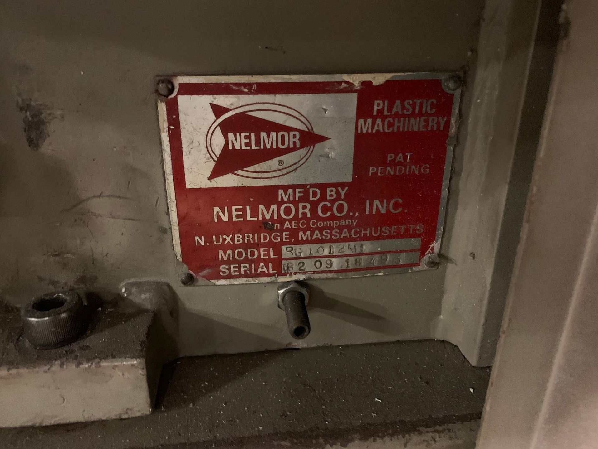 7.5-HP NELMOR MODEL RG1012M1 PLATIC GRANULATOR; S/N 820918493, 12" X 11" FRONT OPENING, NOISE - Image 3 of 4