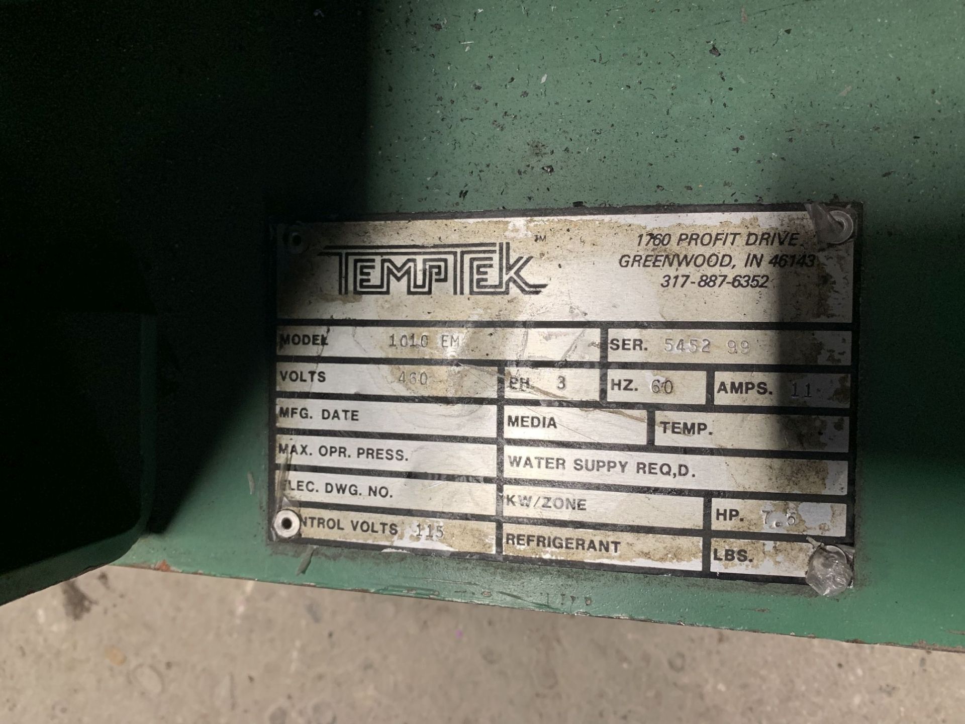 ** 7.5 HP TEMPTEK MODEL 1010EM PLASTIC GRANULATOR; S/N 545299, 10" X 10" OPENING - Image 4 of 4