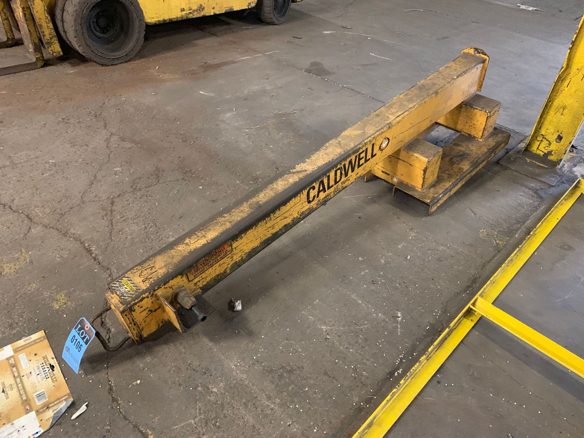 6,000 LB. CALDWELL MODEL FB-60 FORKLIFT LIFTING BOOM; S/N 19146