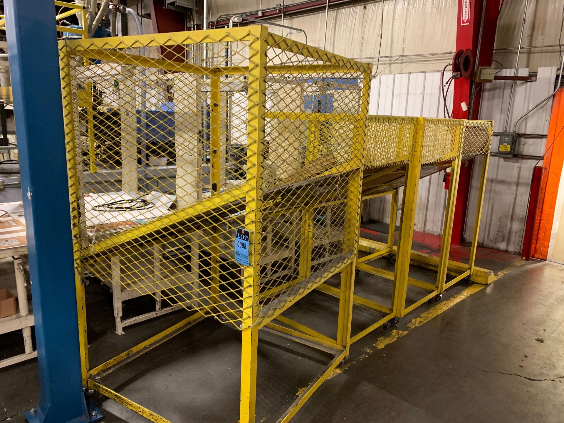 (LOT) (4) 48" X 48" METAL CAGED DROP OFF TABLES
