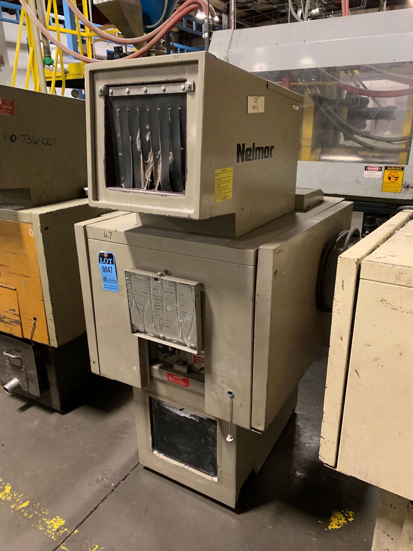 7.5-HP NELMOR MODEL RG1012M1 PLATIC GRANULATOR; S/N 820918493, 12" X 11" FRONT OPENING, NOISE - Image 2 of 4