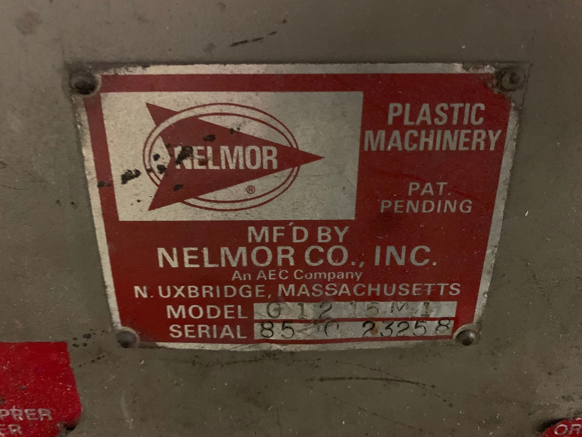 15-HP NELMOR MODEL G1215M1 PLASTIC GRANULATOR; S/N 85023258, 12" X 15" FRONT OPENING - Image 3 of 5