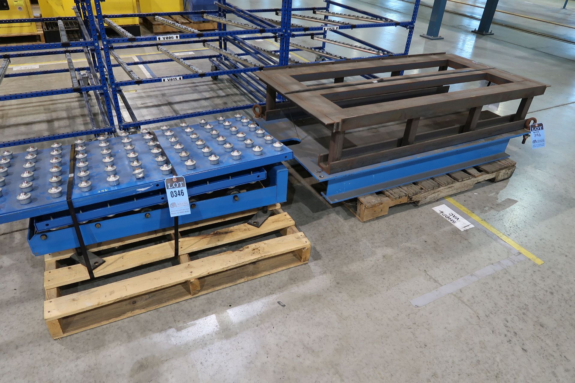 PIECES 24" X 36"/48" AND (1) PIECE 28" X 40" ROLLER CONVEYOR WITH HEAVY DUTY STEEL STAND