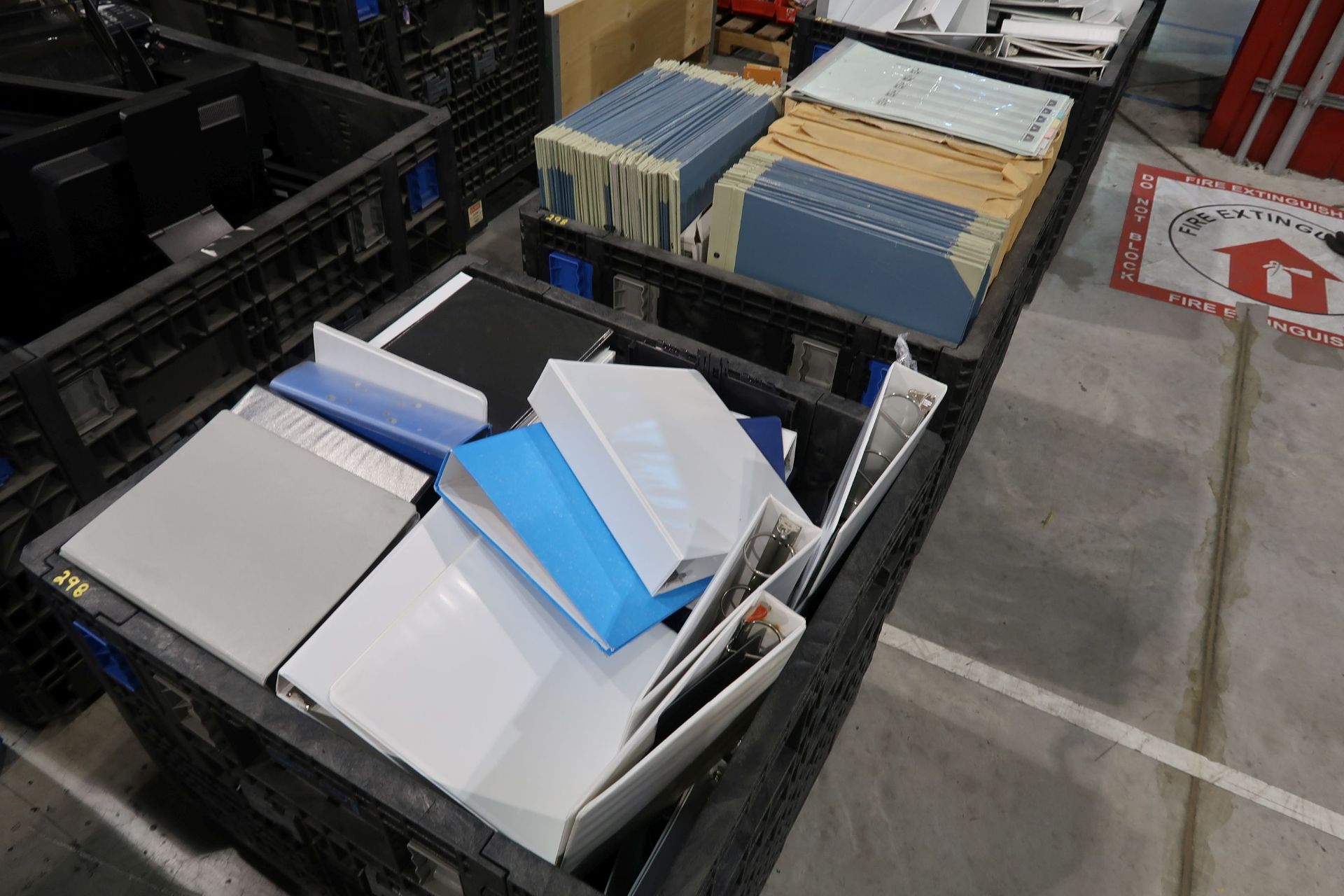 COLLAPSIBLE TUBS WITH LARGE ASSORTMENT NOTEBOOKS AND SUPPORT EQUIPMENT - Image 3 of 5