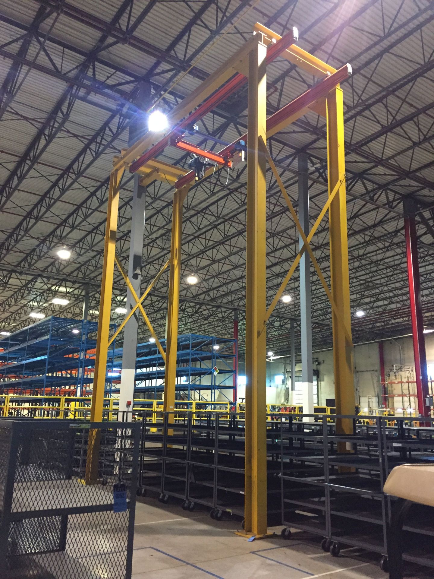 2,200 LB. CAPACITY DEMAG FREE STANDING REMOTE CONTROL CHAIN HOIST CRANE SYSTEM (APPROX.) 8' X 23'