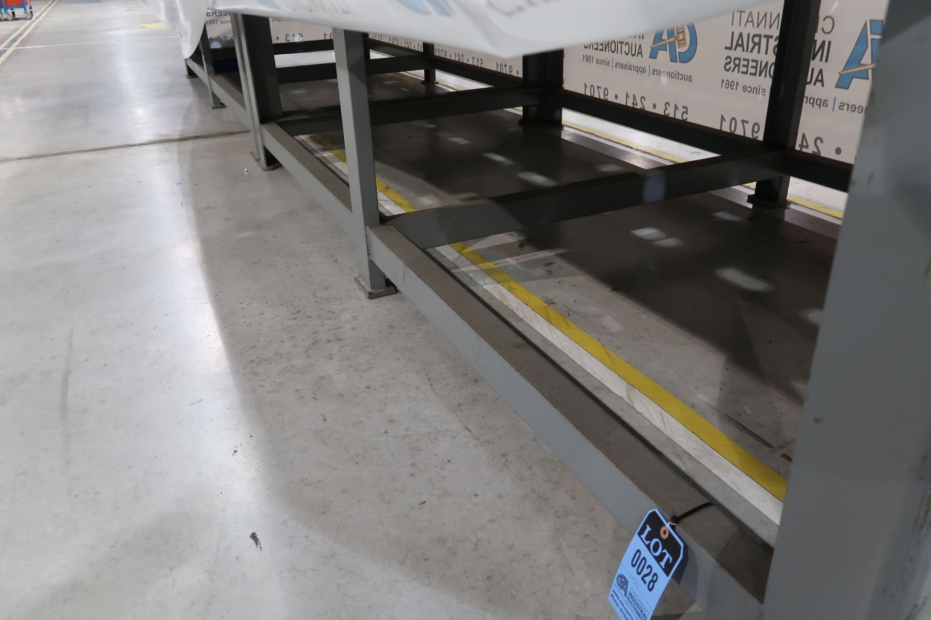 60" X 120" X 36" HIGH X 1" THICK STEEL TOP PLATE HEAVY DUTY SHOP BUILT STEEL TABLES WITH PAPER