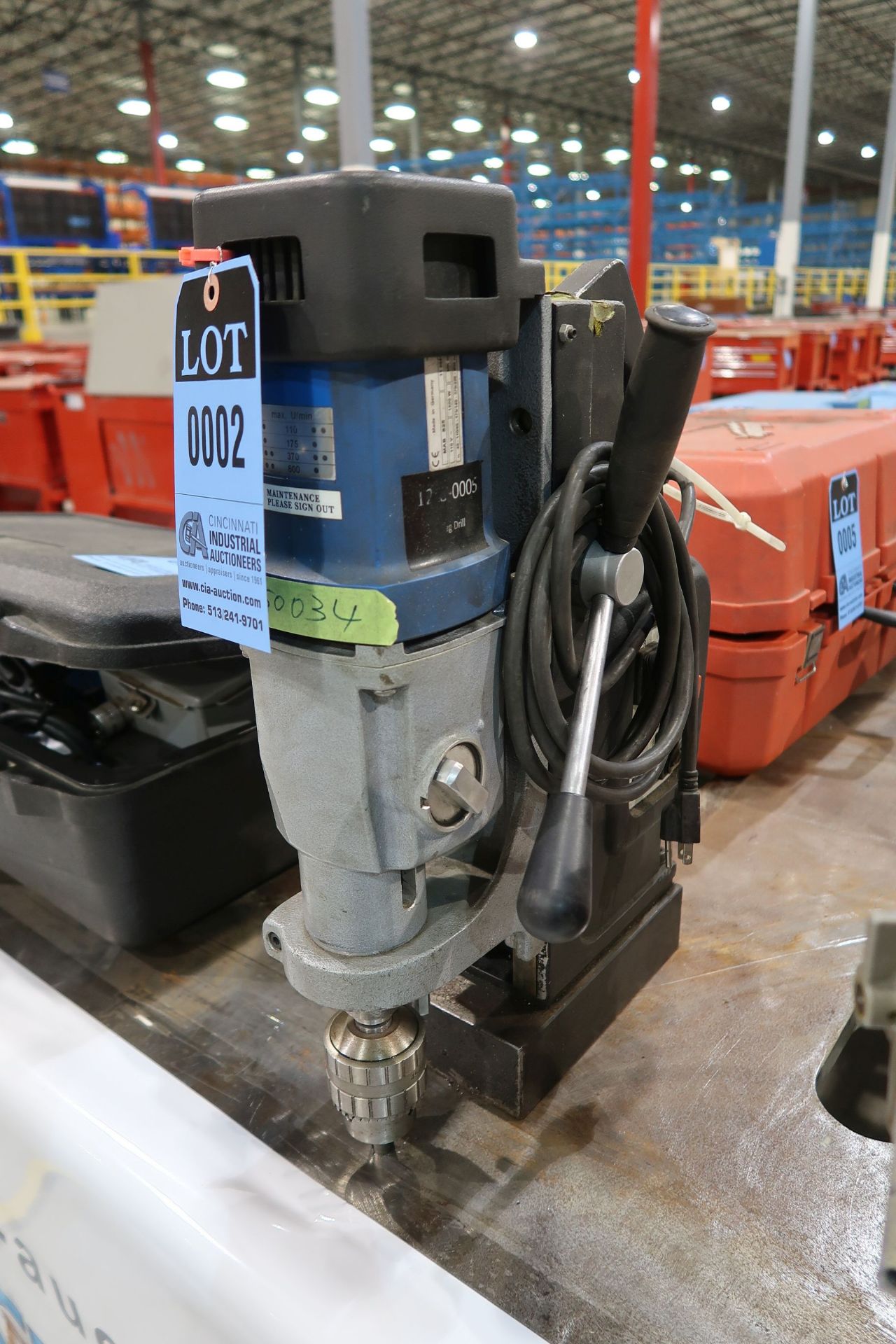 BDS MODEL MAB845 ELECTROMAGNETIC BASE DRILL; F/A # 50034