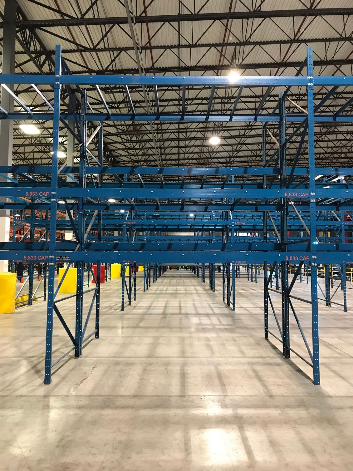 SECTIONS 144" X 60" X 192" BOLT TOGETHER TYPE ADJUSTABLE BEAM PALLET RACK WITH SHELF SUPPORTS ** - Image 6 of 7