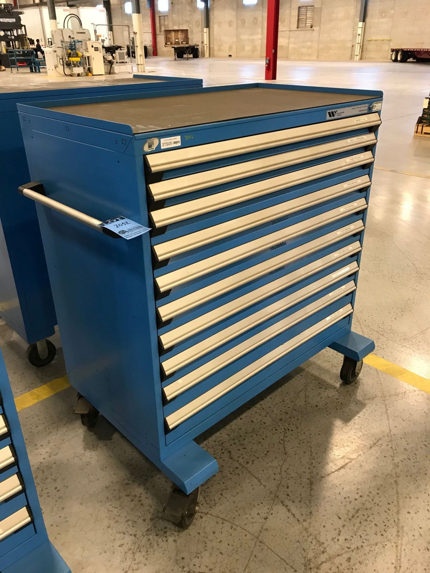 10-DRAWER ROUSSEAU PORTABLE TOOLING CABINET WITH WILSON PRESS BRAKE TOOLING (SEE PHOTOS)