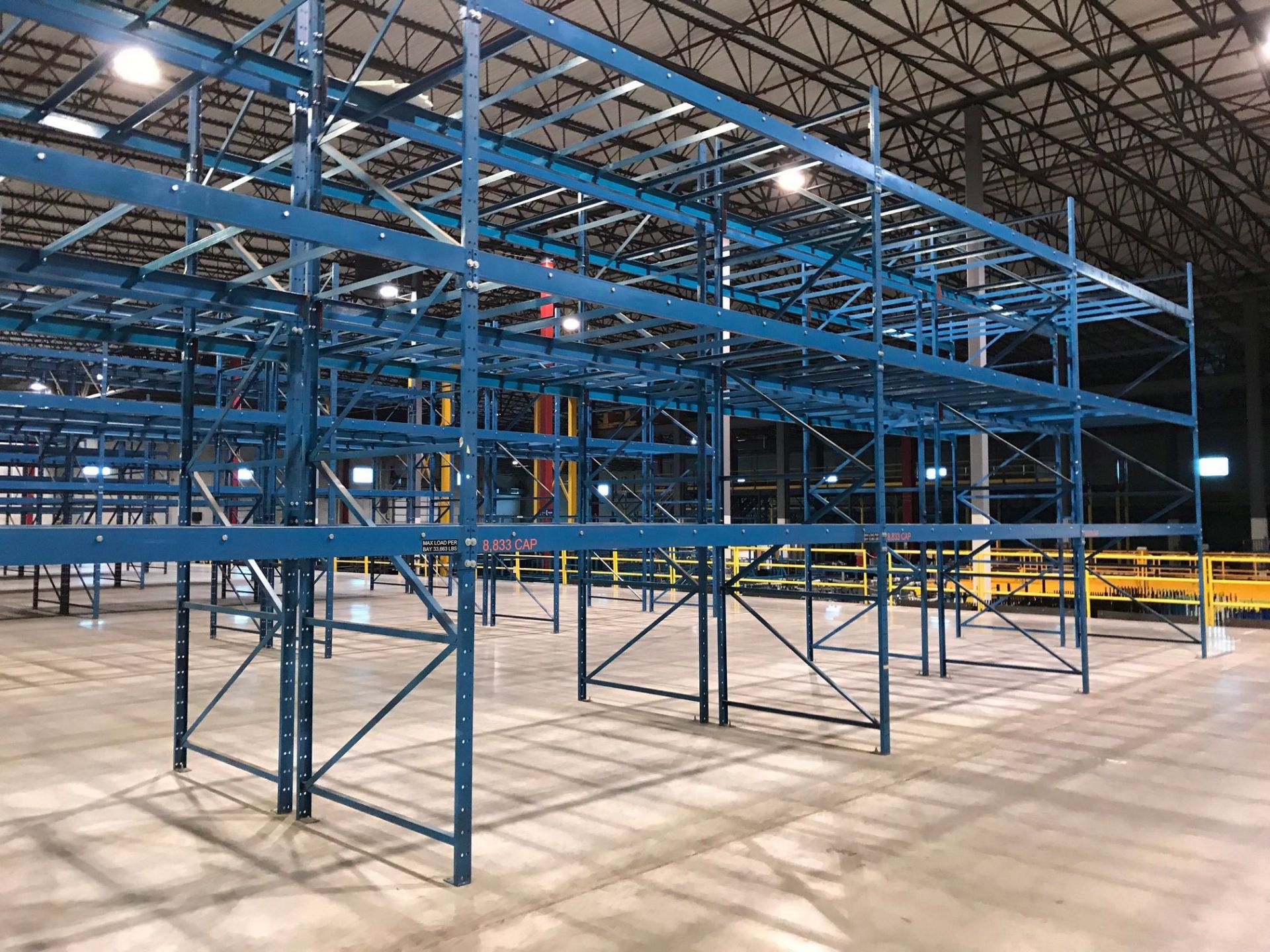 SECTIONS 144" X 60" X 192" BOLT TOGETHER TYPE ADJUSTABLE BEAM PALLET RACK WITH SHELF SUPPORTS ** - Image 2 of 4