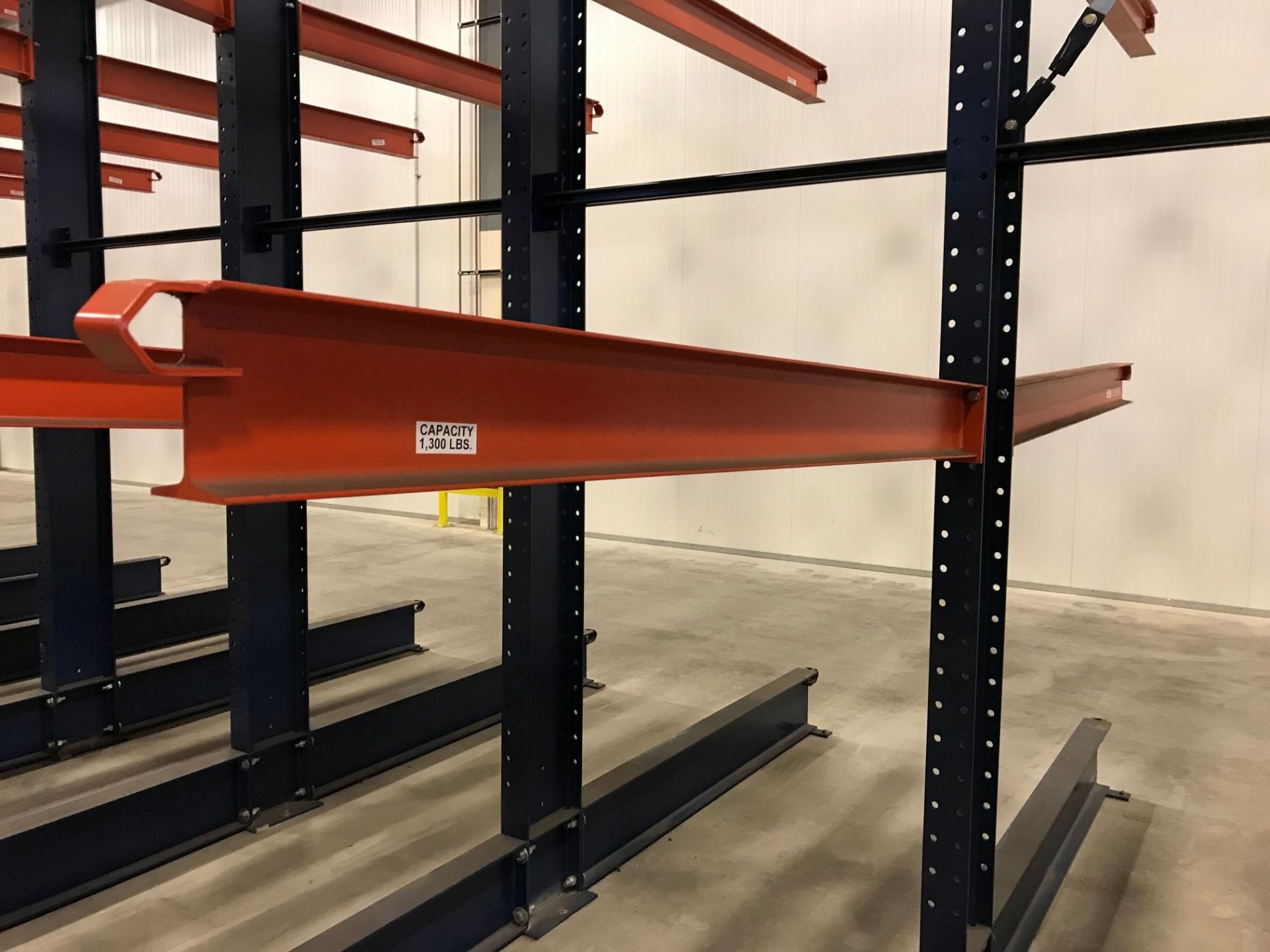 SECTIONS 72" ARM X 48" WIDE X 276" HIGH DOUBLE SIDED CANTILEVER RACK, 1,300 LB. CAPACITY PER ARM ** - Image 9 of 11