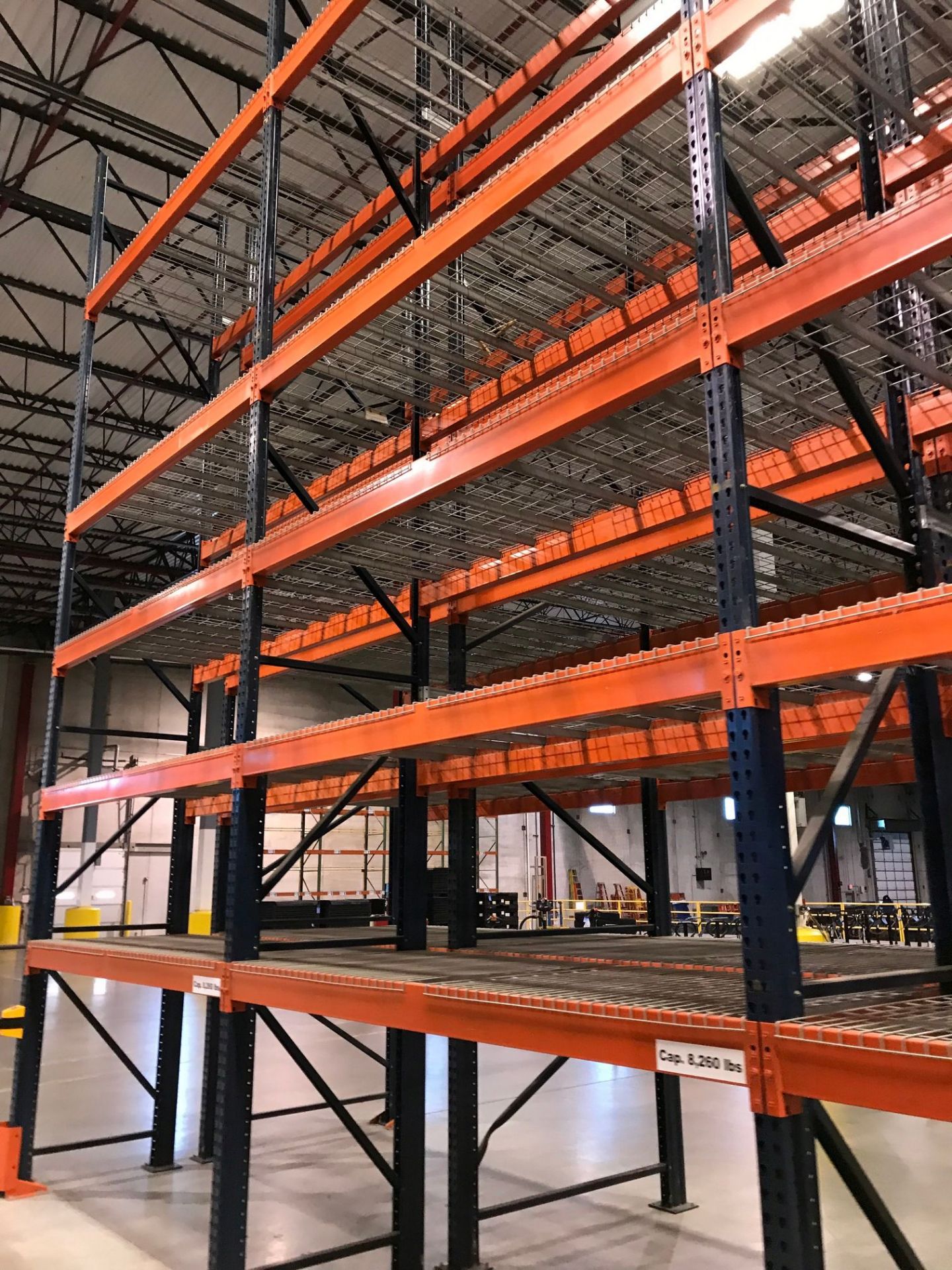 SECTIONS 60" X 108" X 288" TEARDROP TYPE ADJUSTABLE BEAM PALLET RACK WITH WIRE DECKING, 6" HIGH - Image 13 of 13