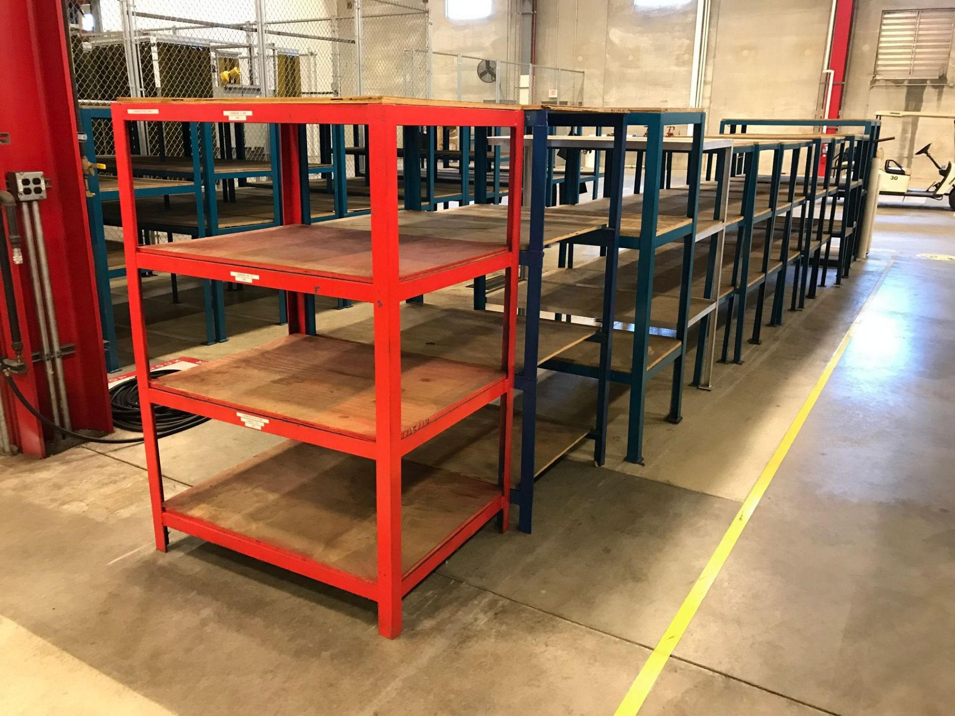 VARIOUS SIZE HEAVY DUTY STEEL SHELVES - Image 2 of 2