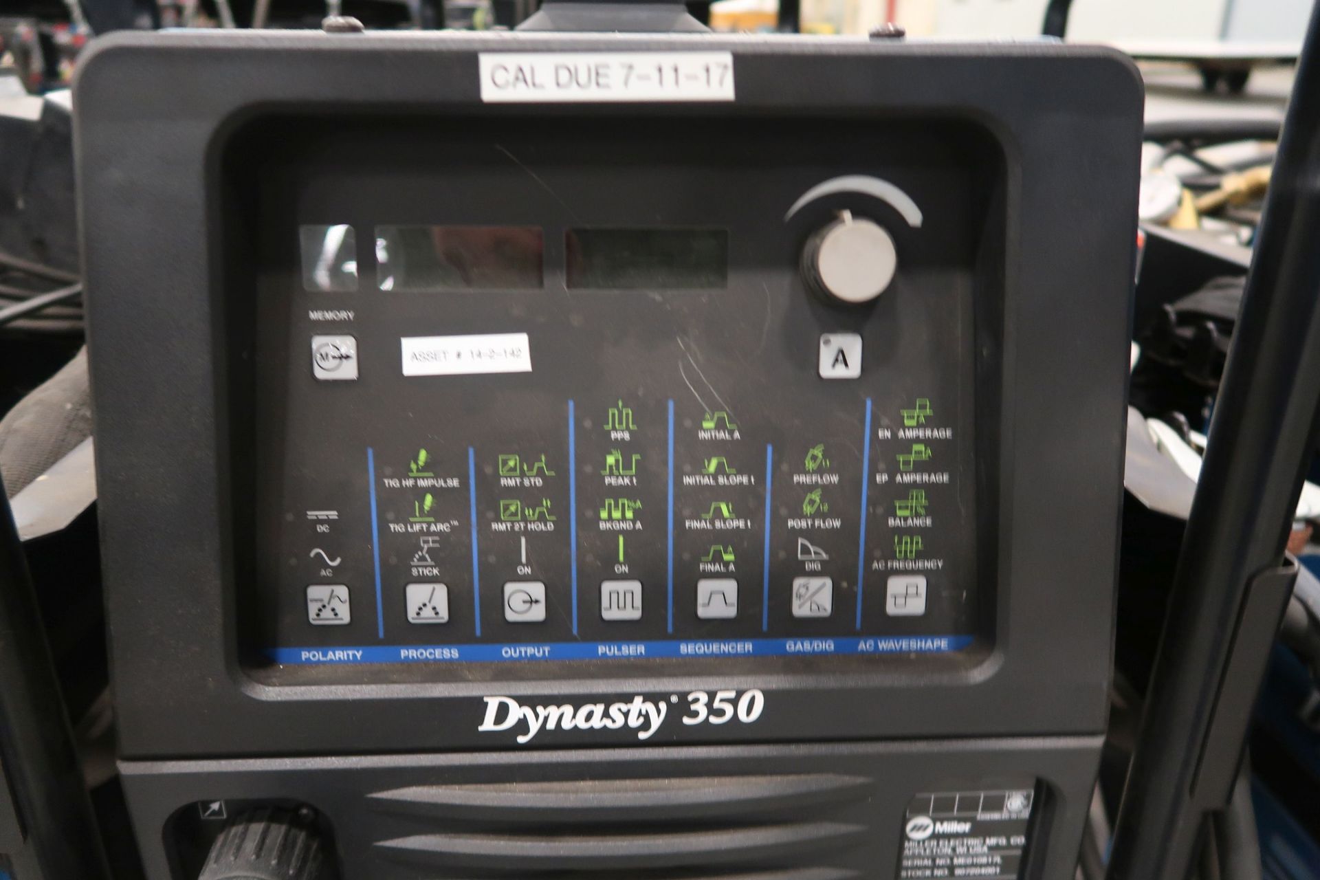 350 AMP MILLER DYNASTY 350 TIG WELDER WITH MILLER COOLMATE 3.5 COOLANT SYSTEM; FA 70114-01 - Image 2 of 3