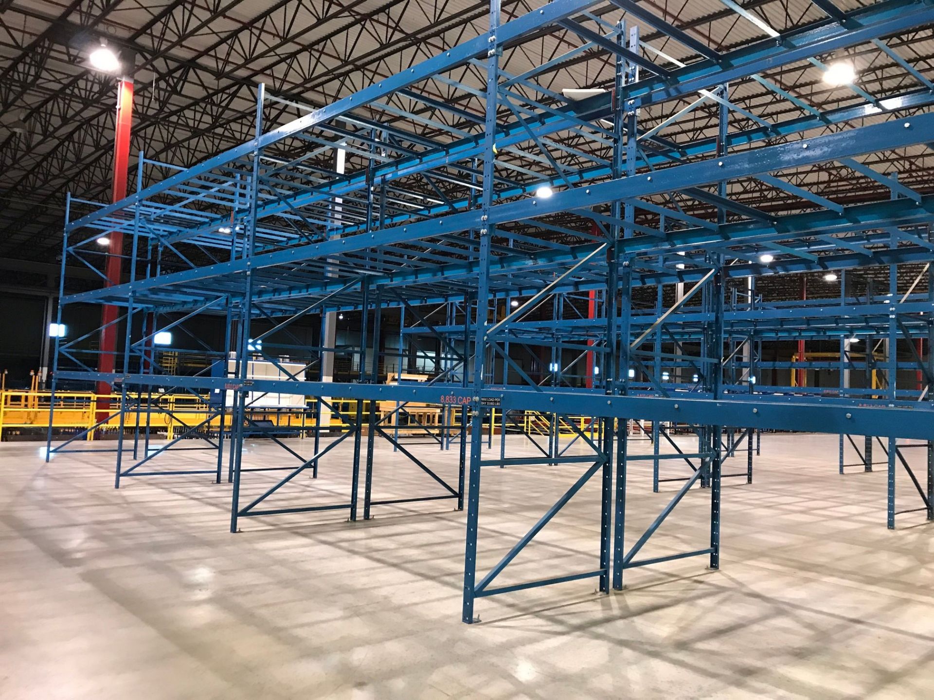 SECTIONS 144" X 60" X 192" BOLT TOGETHER TYPE ADJUSTABLE BEAM PALLET RACK WITH SHELF SUPPORTS ** - Image 2 of 4