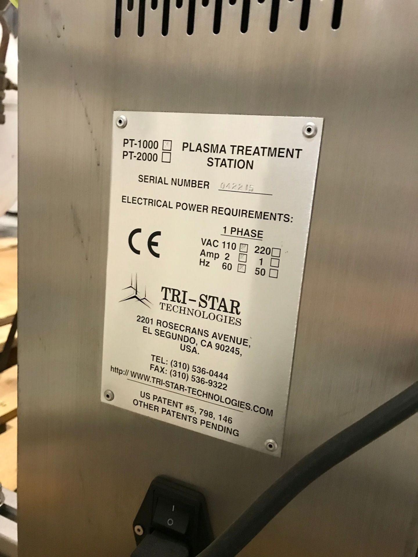 TRI-STAR M-100J WIRE MARKER; S/N 042315, WITH PC AND PLASMA TREATMENT STATION; FA 50067-1 - Image 7 of 11