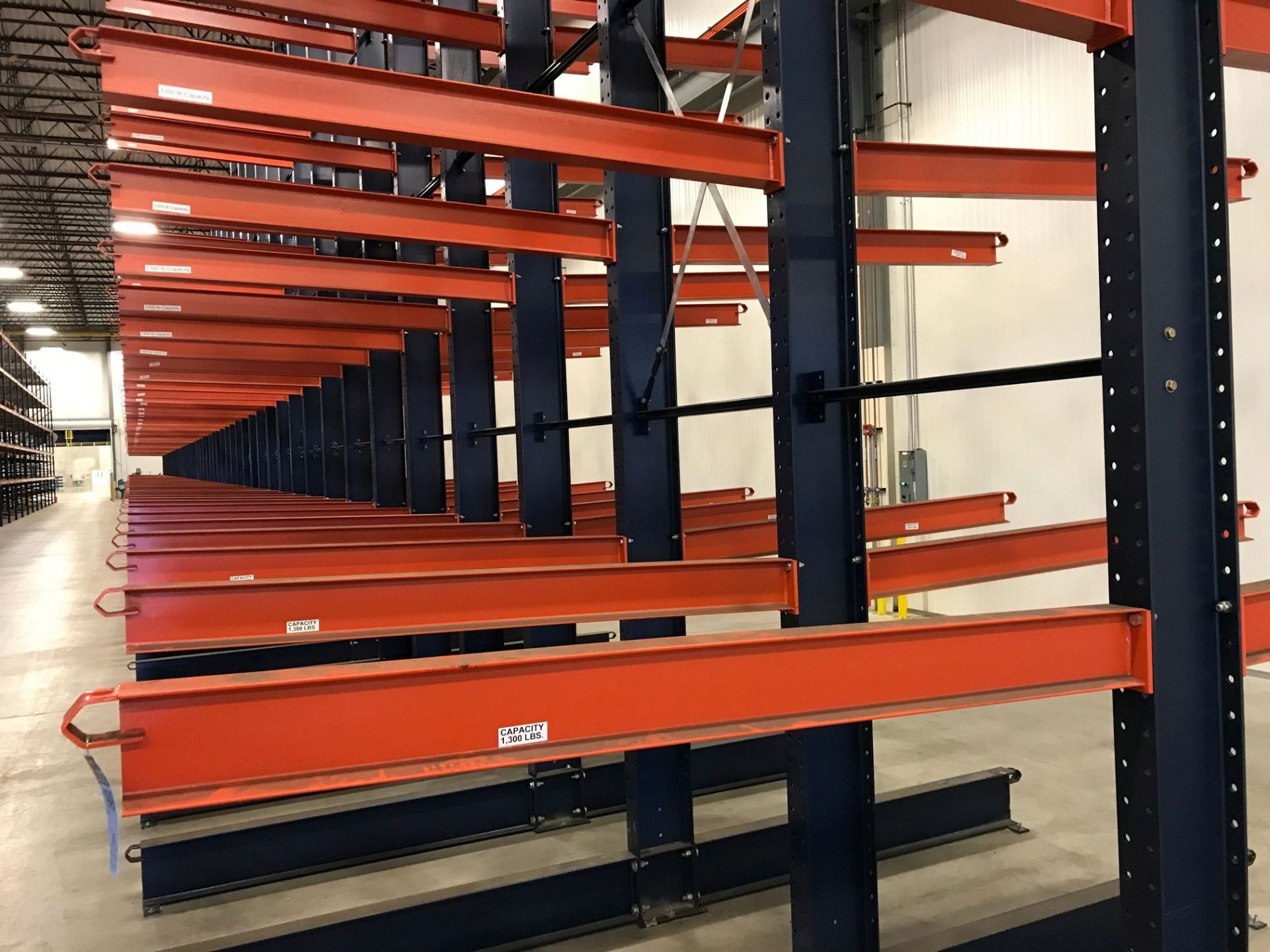 SECTIONS 72" ARM X 48" WIDE X 276" HIGH DOUBLE SIDED CANTILEVER RACK, 1,300 LB. CAPACITY PER ARM ** - Image 2 of 11