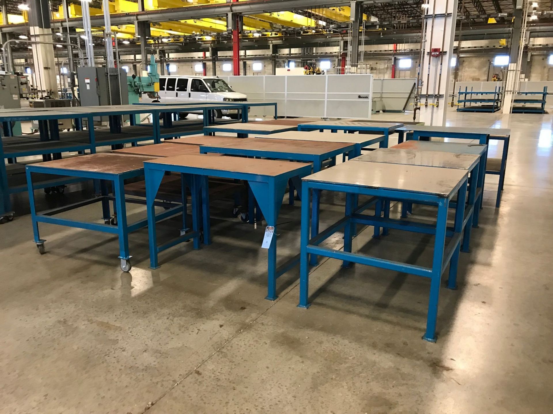 VARIOUS SIZE HEAVY DUTY STEEL TABLES