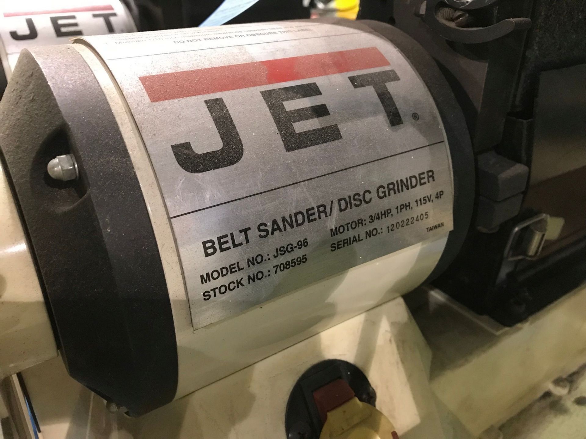 6" BELT / 9" DIAMETER JET BELT SANDER / DISC GRINDER - Image 4 of 4