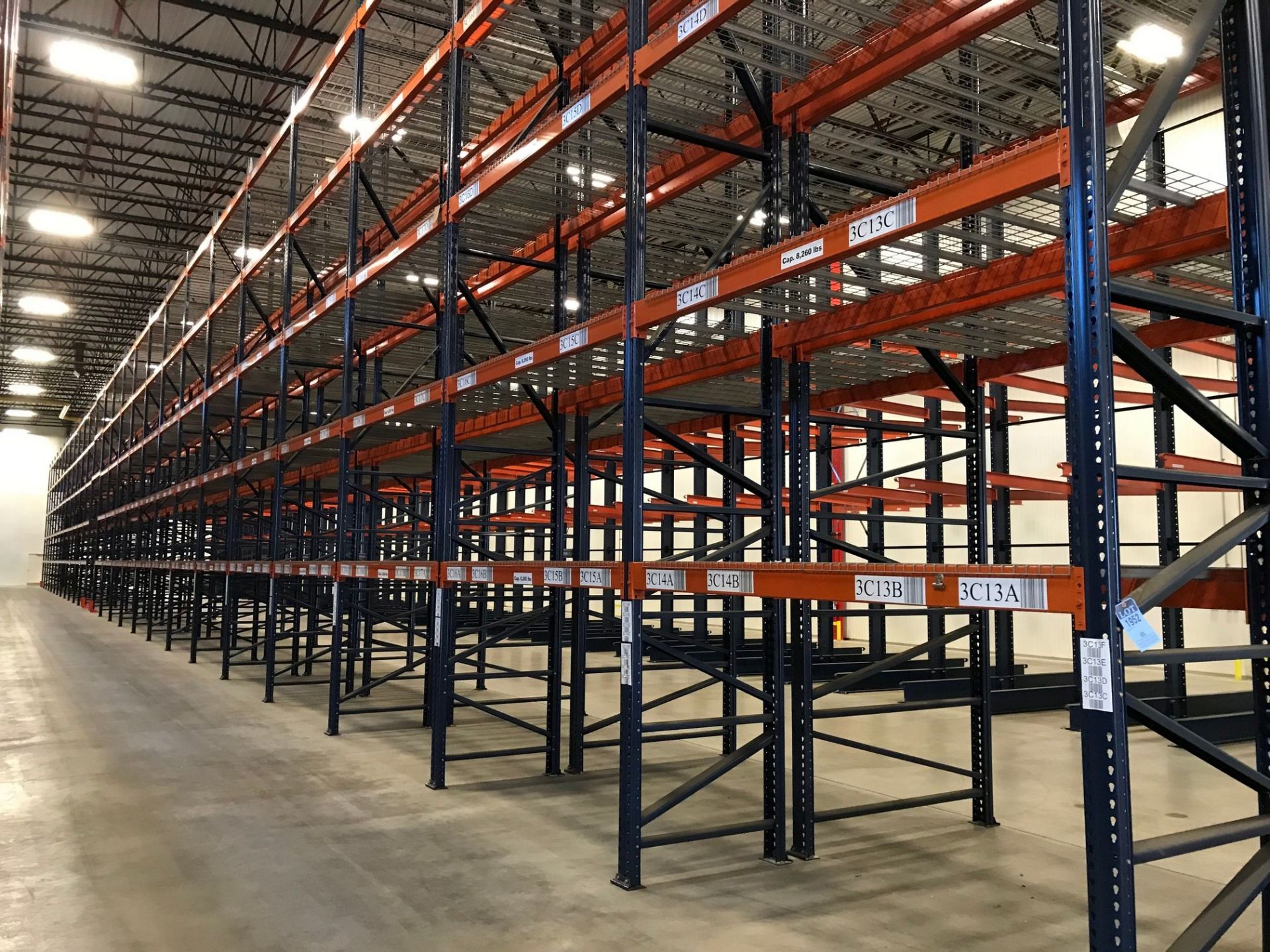 SECTIONS 108" LONG X 42" WIDE X 288" HIGH TEARDROP TYPE ADJUSTABLE BEAM PALLET RACK WITH WIRE - Image 2 of 8