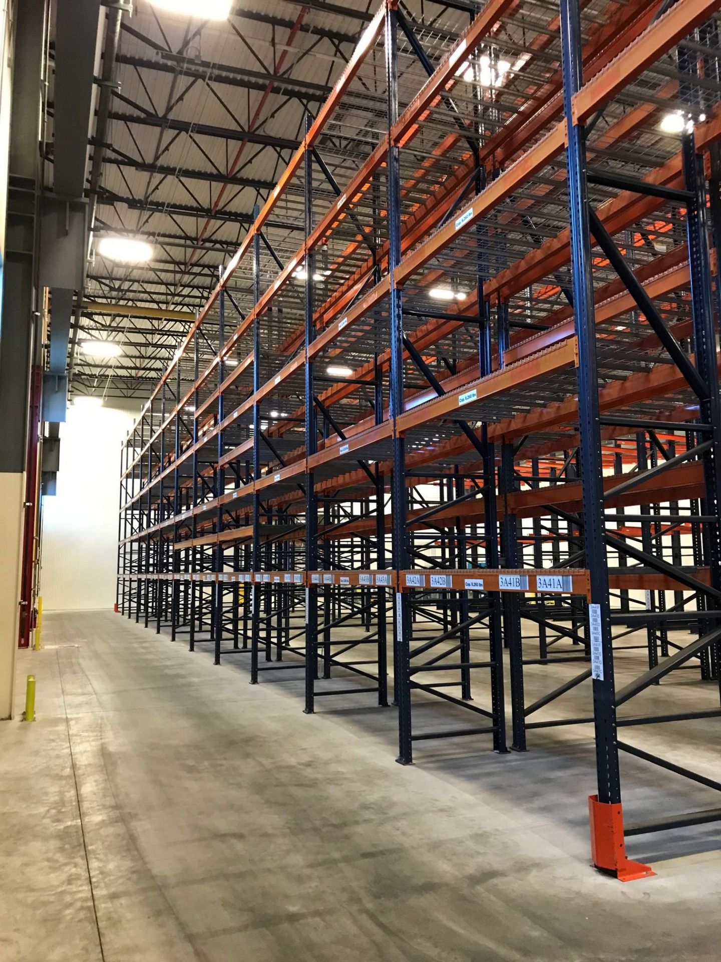 SECTIONS 108" LONG X 42" WIDE X 288" HIGH TEARDROP TYPE ADJUSTABLE BEAM PALLET RACK WITH WIRE - Image 9 of 9
