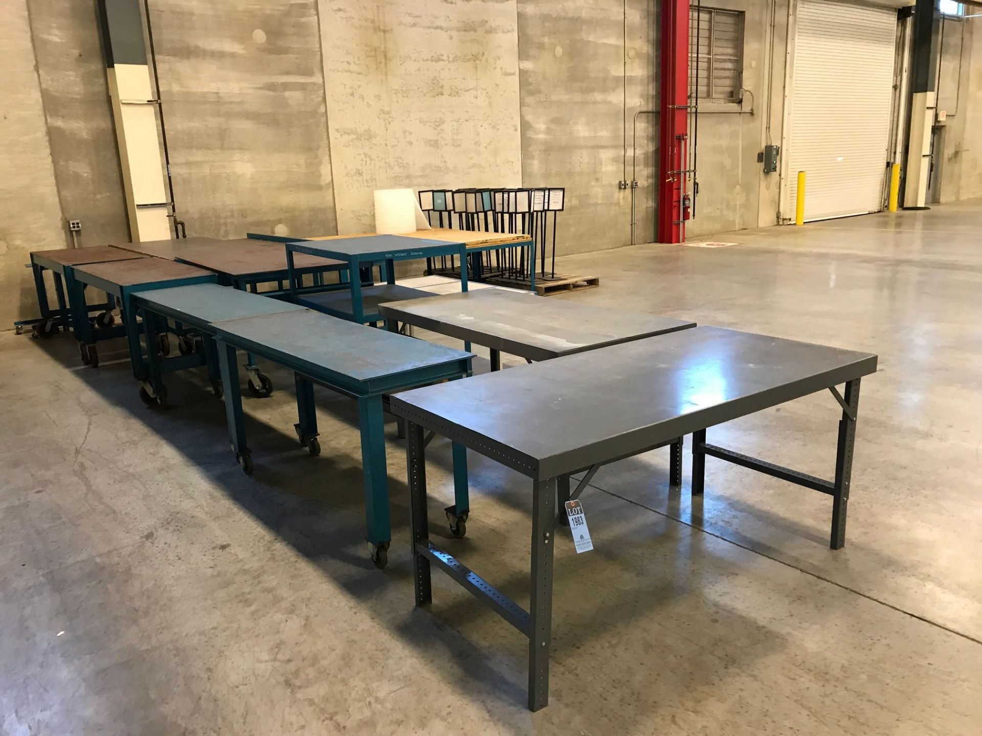 VARIOUS SIZE HEAVY DUTY STEEL TABLES