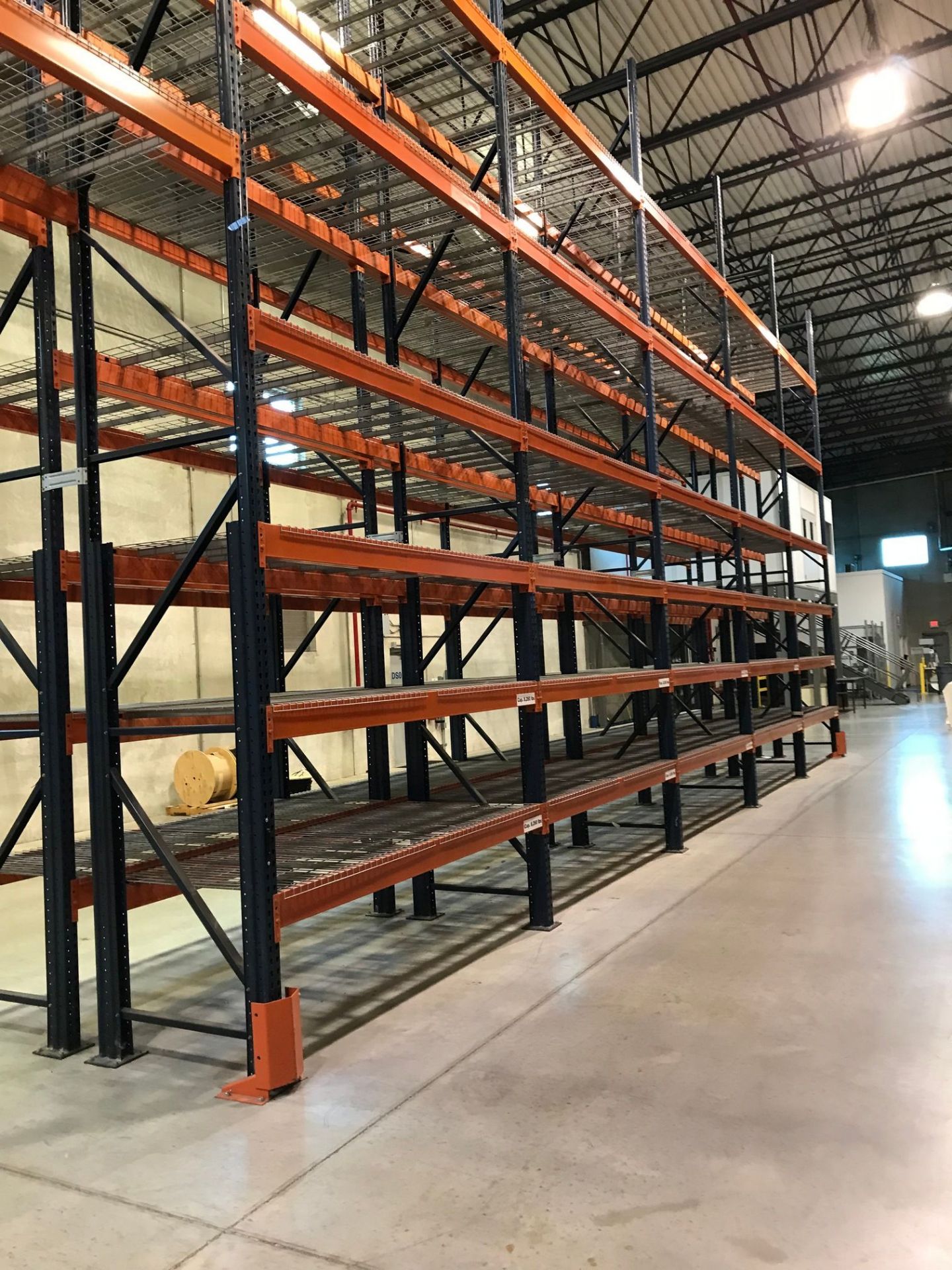 SECTIONS 60" X 108" X 288" TEARDROP TYPE ADJUSTABLE BEAM PALLET RACK WITH WIRE DECKING, 6" HIGH - Image 13 of 16