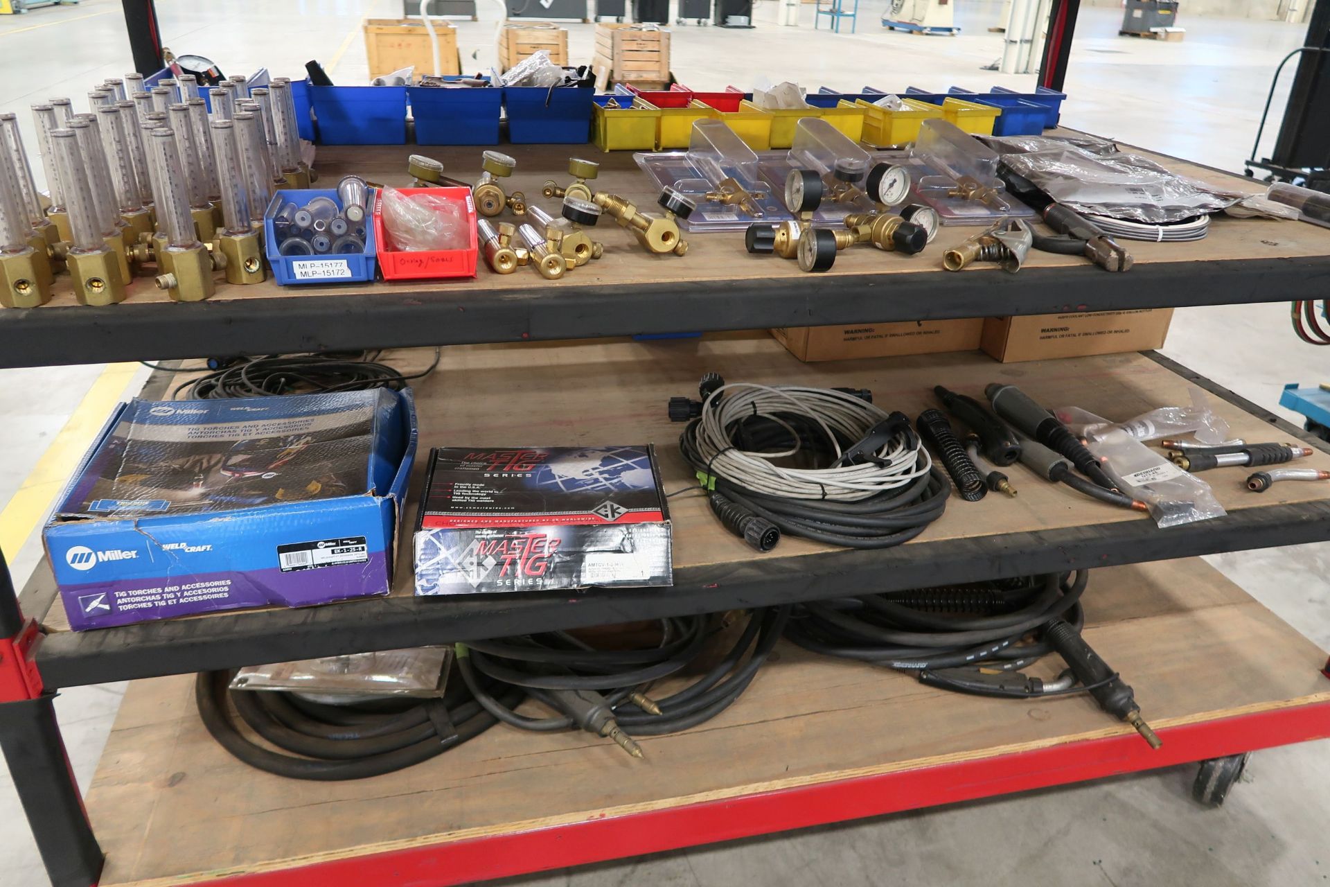 (LOT) ACETYLENE GAUGES, HOSES, TORCHES WITH CART - Image 3 of 5