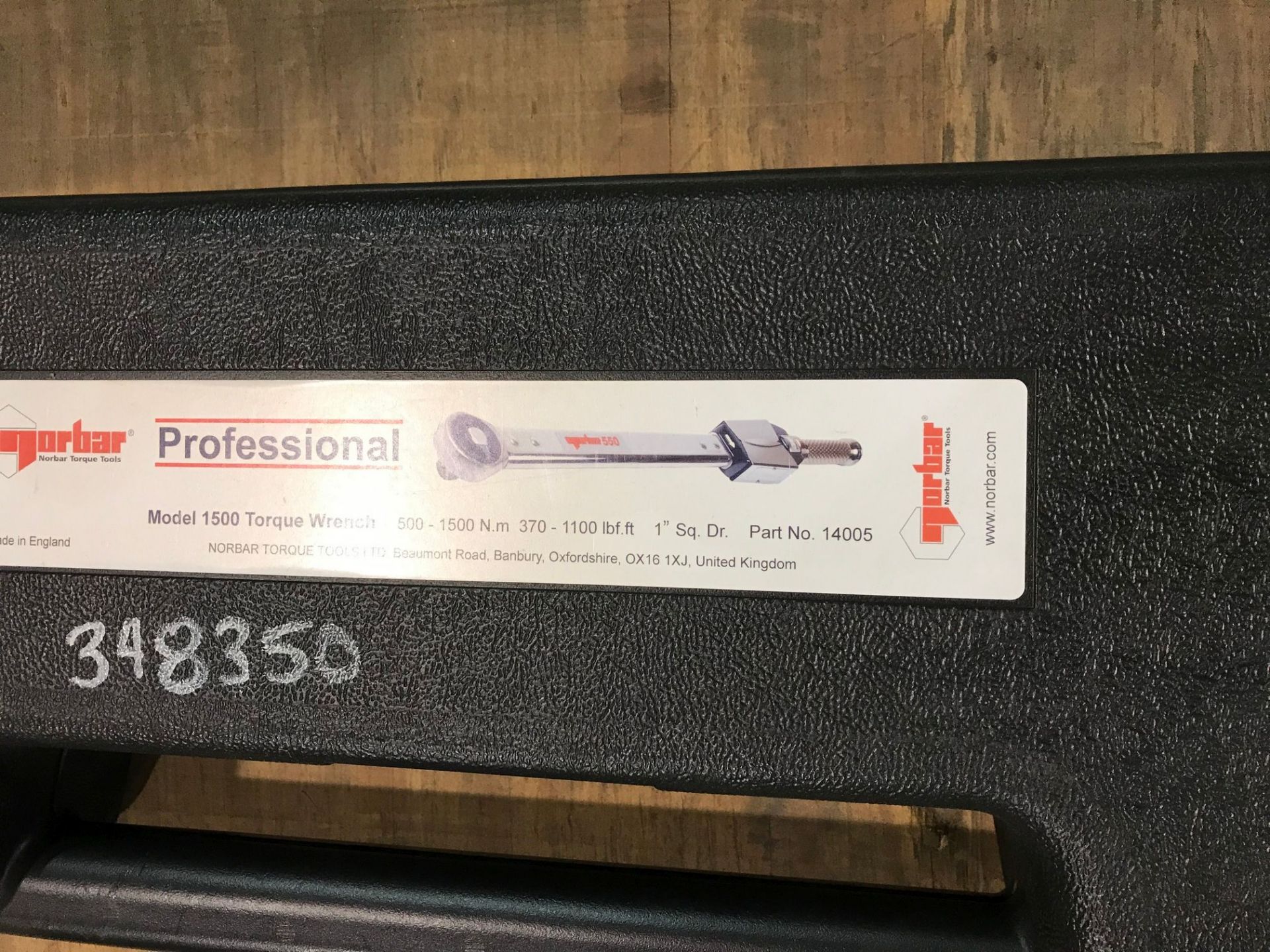 NORBAR MODEL 1500 TORQUE WRENCH, 370-1,100' PER LB. - Image 2 of 4