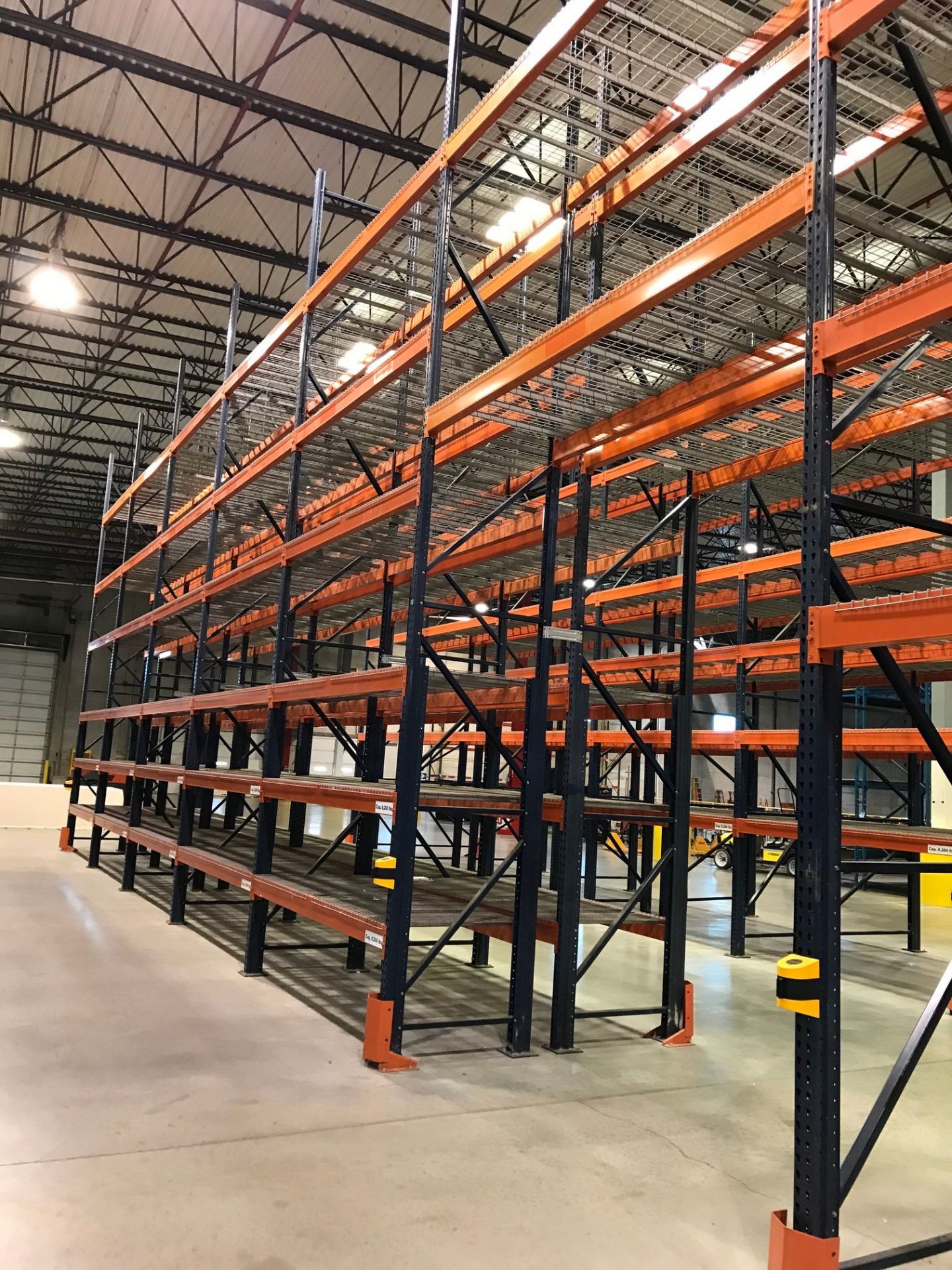 SECTIONS 60" X 108" X 288" TEARDROP TYPE ADJUSTABLE BEAM PALLET RACK WITH WIRE DECKING, 6" HIGH - Image 10 of 14