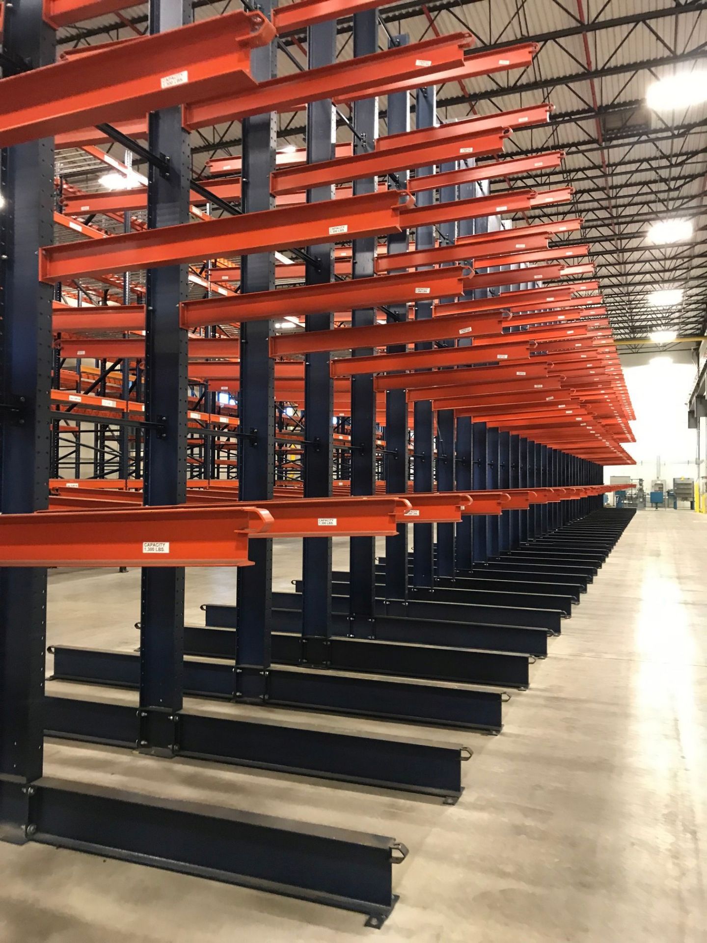 SECTIONS 72" ARM X 48" WIDE X 276" HIGH DOUBLE SIDED CANTILEVER RACK, 1,300 LB. CAPACITY PER ARM ** - Image 7 of 11