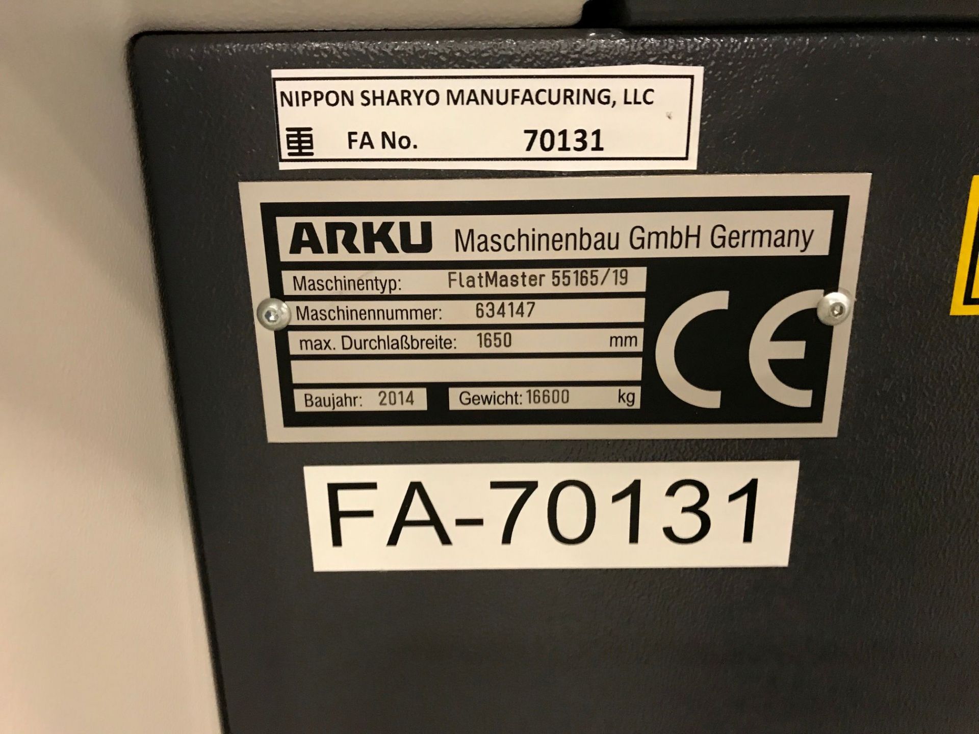 ARKU MODEL FLATMASTER 55165/19 CNC PRECISION PARTS LEVELER; S/N 634147 (NEW 2014) 1650MM MAX - Image 6 of 7