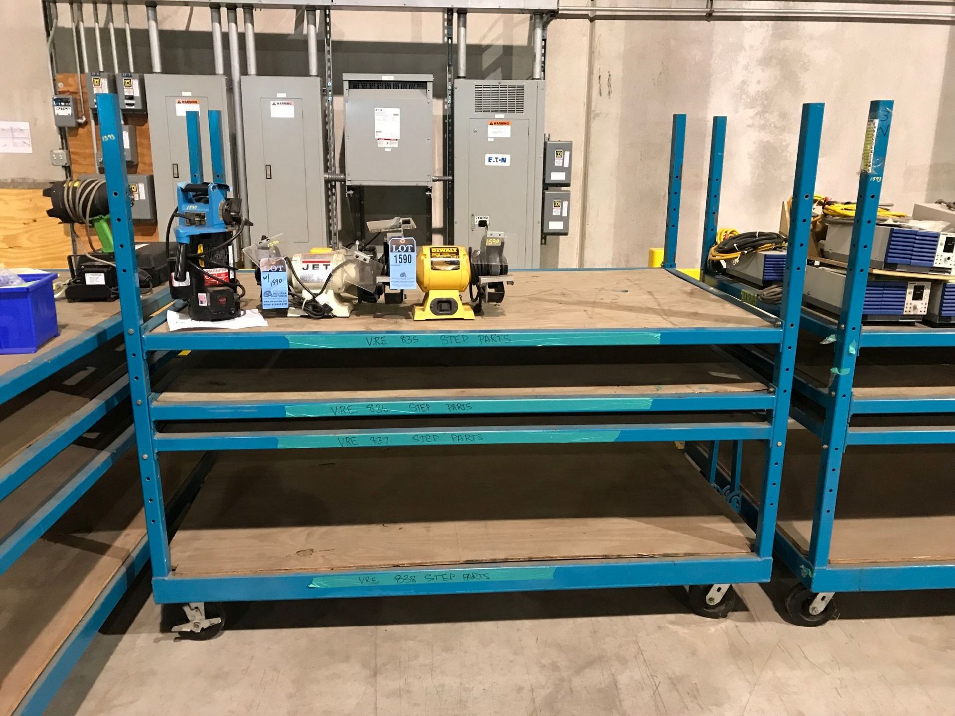 47" X 78" HEAVY DUTY STEEL ADJUSTABLE SHELF PORTABLE RACK **DELAY REMOVAL - PICK UP 6-26-2019** - Image 3 of 9