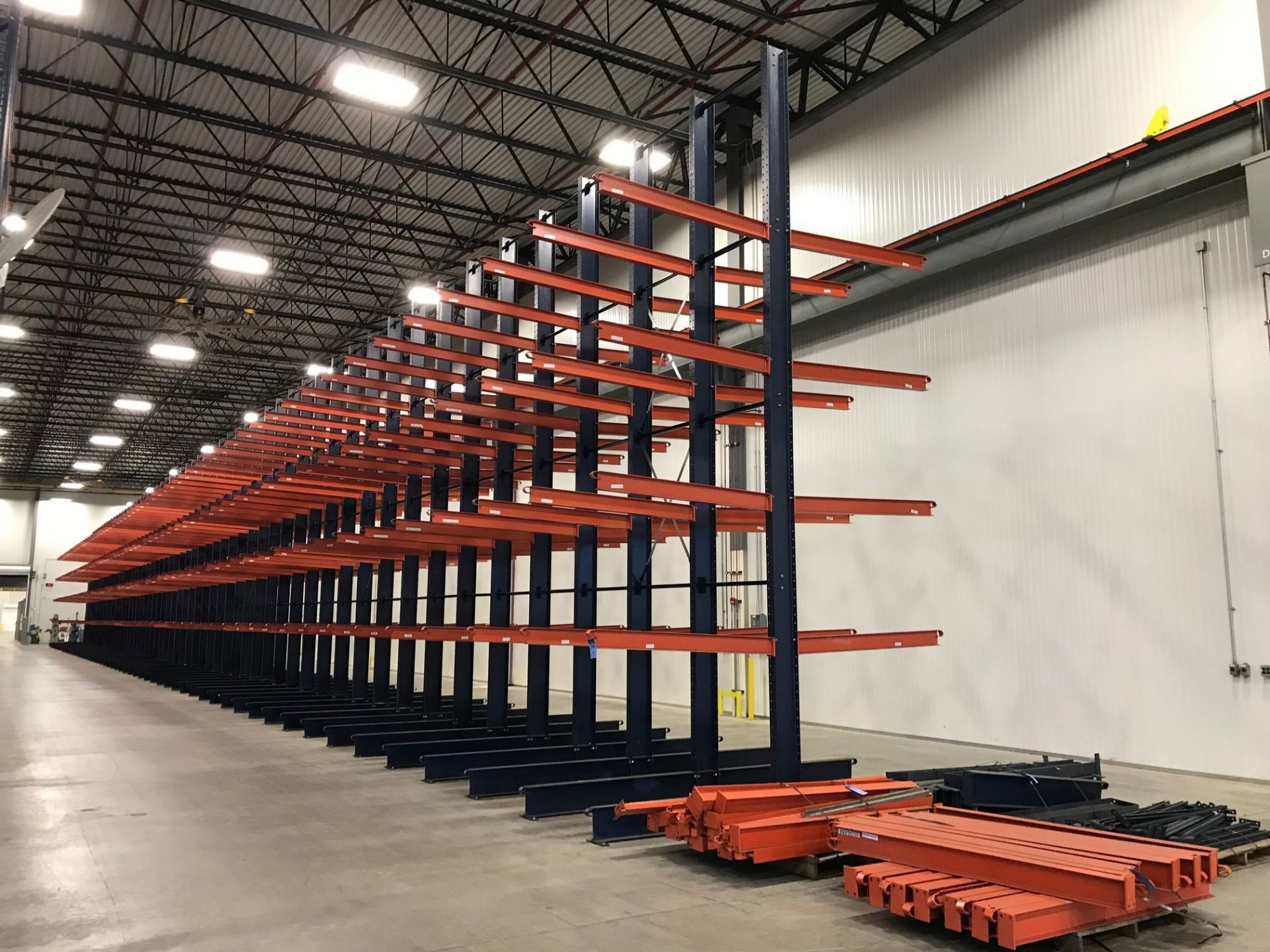 SECTIONS 72" ARM X 48" WIDE X 276" HIGH DOUBLE SIDED CANTILEVER RACK, 1,300 LB. CAPACITY PER ARM **
