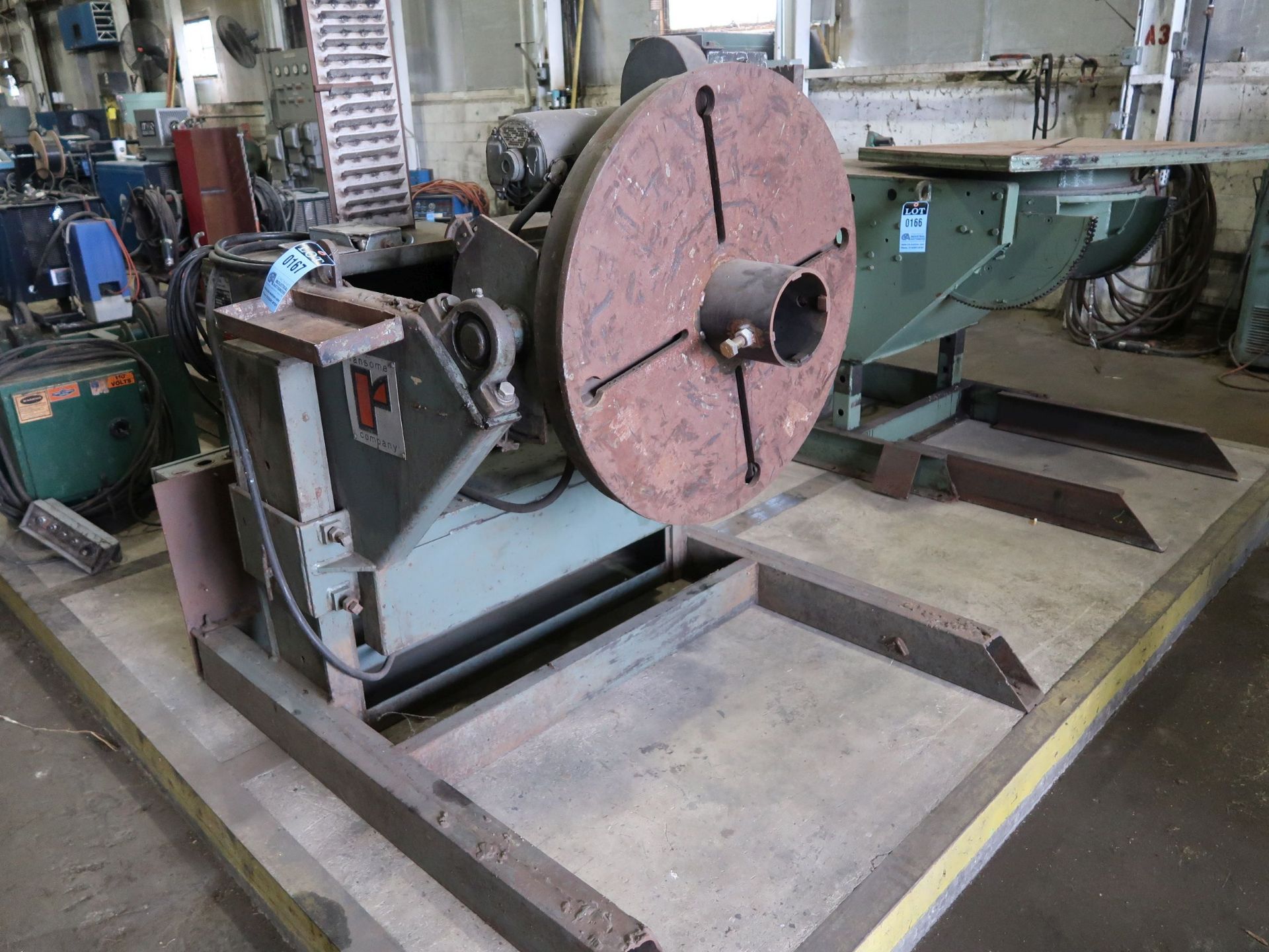 2,500 LB. RANSOME MODEL 25P-A TILTING & ROTATING MOTORIZED WELDING POSITIONER; S/N 1622844, PENDANT,