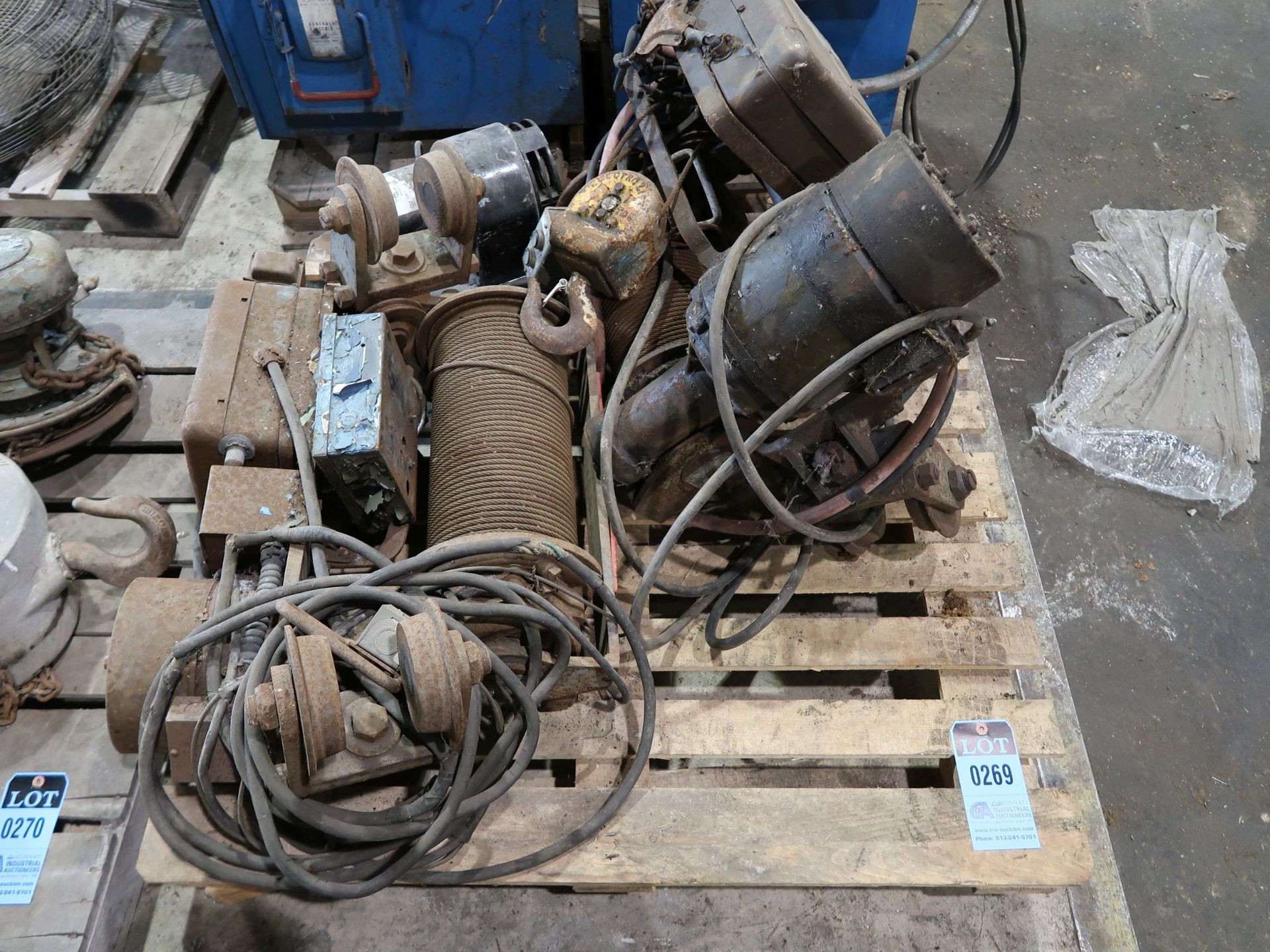 (LOT) (2) ELECTRO-LIFT ELECTRIC CABLE HOISTS (1-SKID)