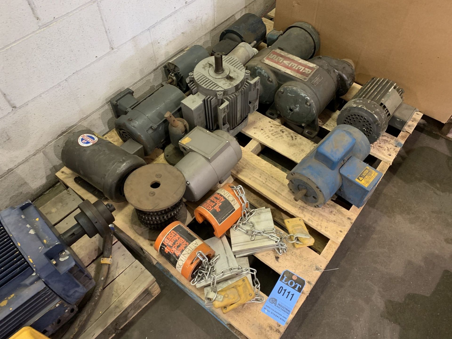 SKID OF MISC. ELECTRIC MOTORS TO 5-HP