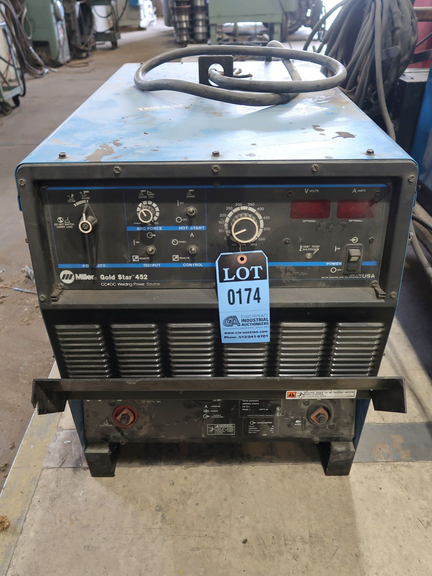 450-AMP MILLER GOLDSTAR 452 WELDING POWER SUPPLY; S/N KG029647