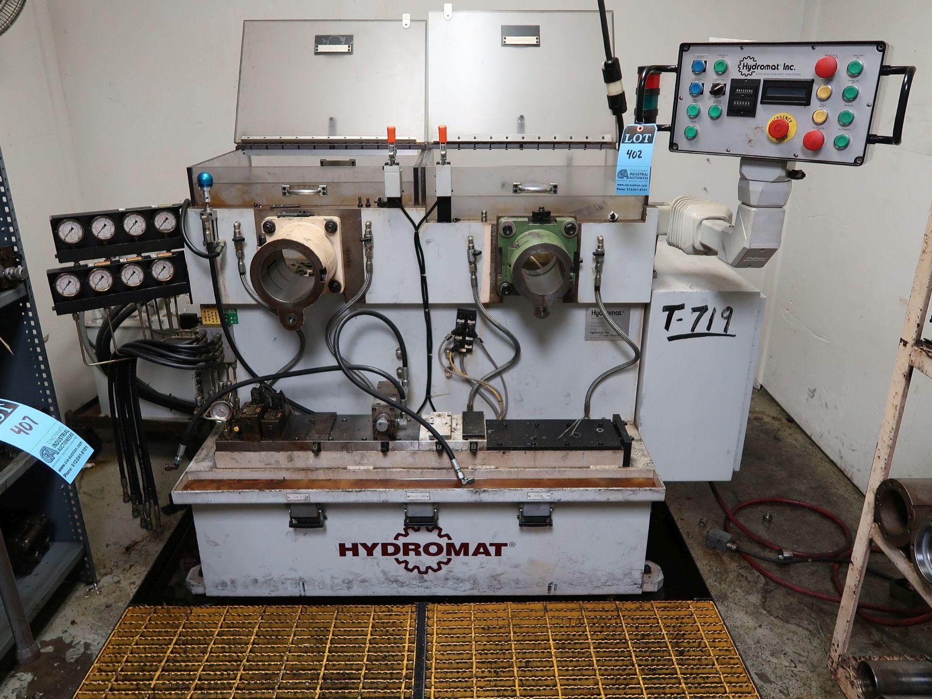 HYDROMAT TWO-STATION TEST STAND; S/N H253245, PB CONTROL, 733,284 ON COUNTER (7/2003)