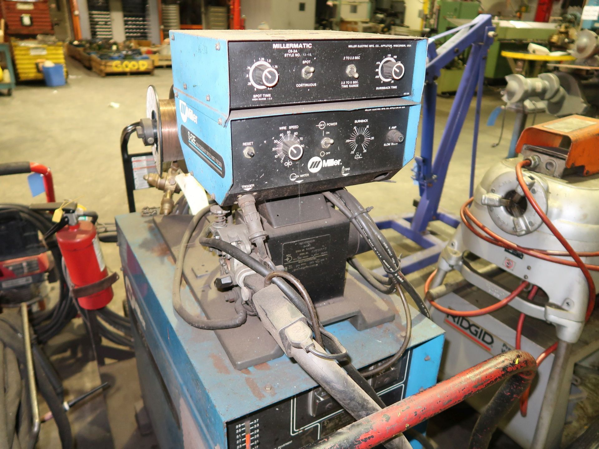 200 AMP MILLER CP-200 WELDER WITH MILLER S-52E WIRE FEEDER; S/N KAS34383 - Image 2 of 4