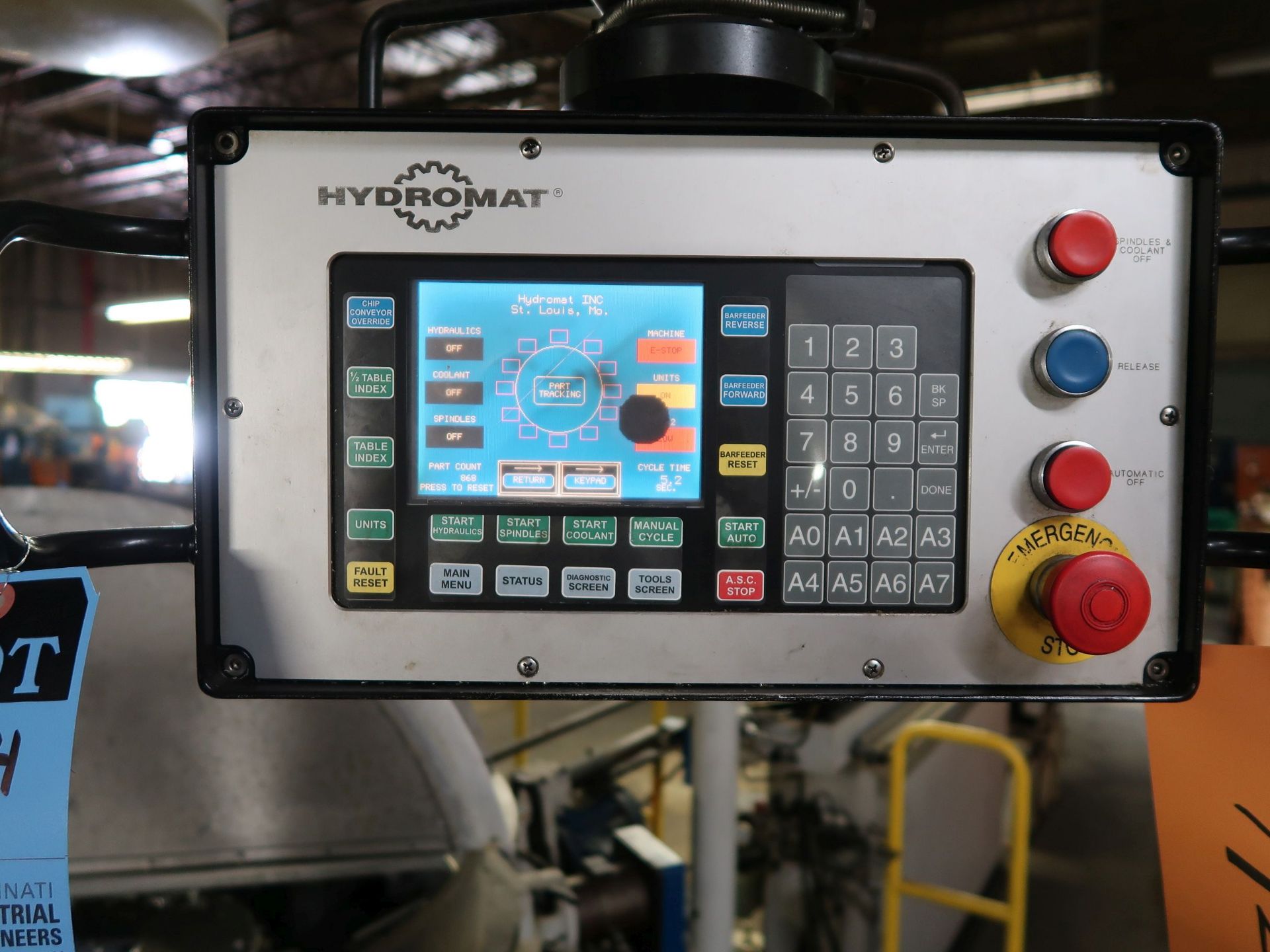 HYDROMAT MODEL HB45 12-STATION ROTARY TRANSFER MACHINE; S/N 278, TOUCH SCREEN CONTROL, COOLANT - Image 3 of 9