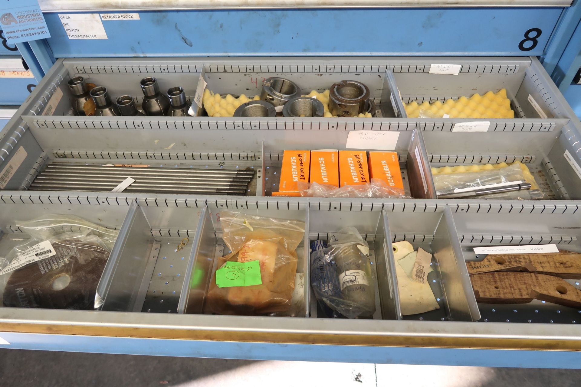 11-DRAWER LISTA CABINET WITH CONTENTS HARDWARE, CAMS, GEARS, TOOLING, COLLETS, PUMPS - Image 9 of 13