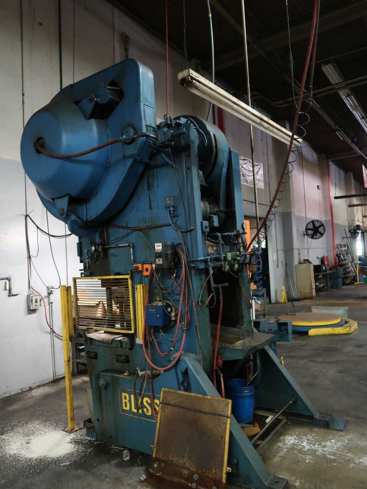 110 TON BLISS MODEL C110 OBI PRESS; S/N H57263, AIR CLUTCH, 4" ADJUST, 6" STROKE, 21" SHUT HEIGHT