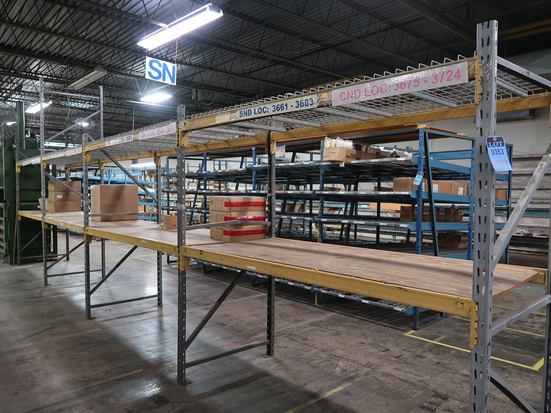 SECTIONS 96" X 42" X 96" ADJUSTABLE BEAM PALLET RACK; (5) 42" X 96" UPRIGHTS, (16) 96" CROSS