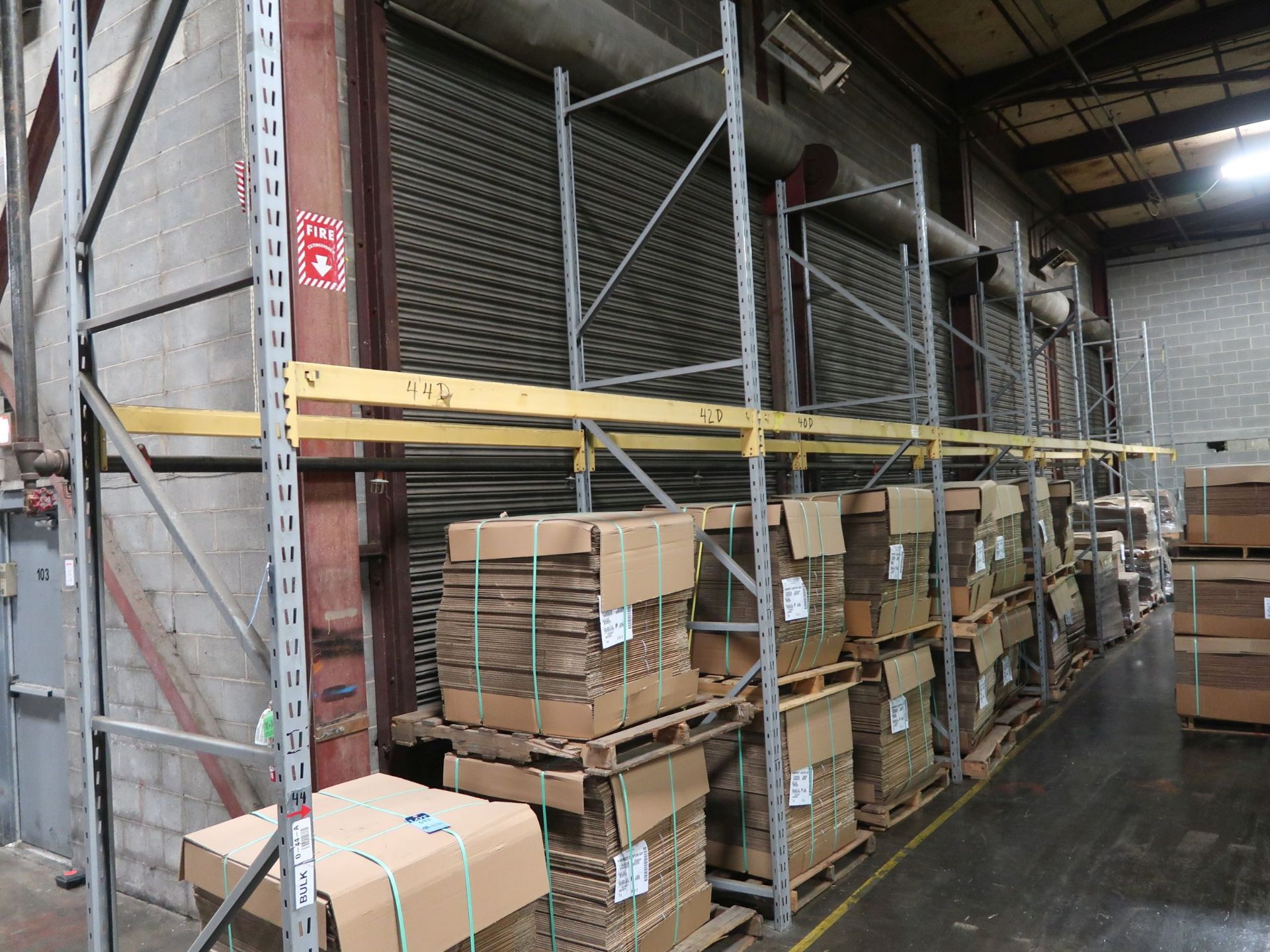 SECTIONS 96" X 42" X 168" ADJUSTABLE BEAM PALLET RACK; (8) 42" X 168" UPRIGHTS, (14) 96" X 3"