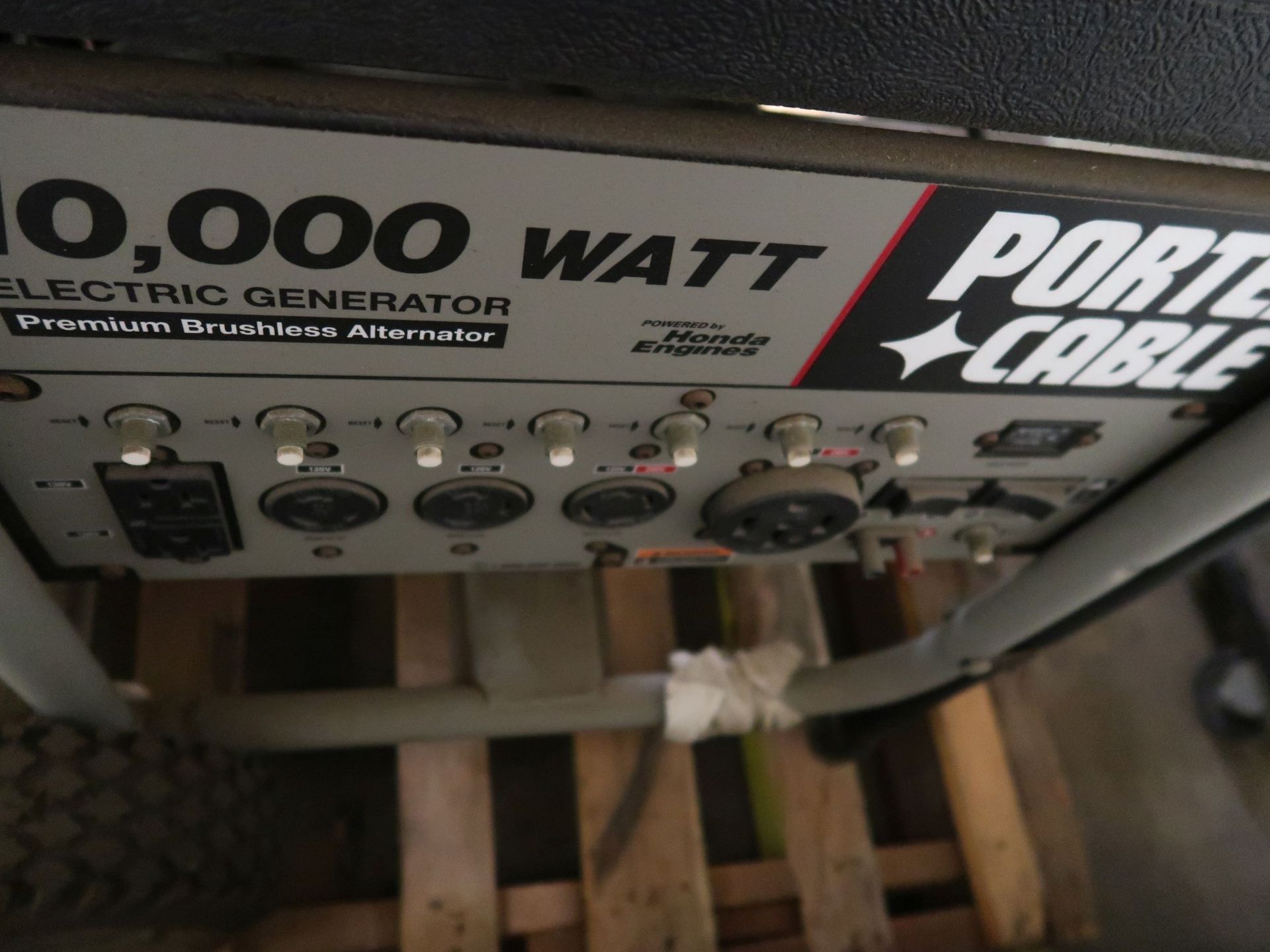 10,000-WATT PORTER CABLE PORTABLE GASOLINE POWERED GENERATOR; 20-HP HONDA V-TWIN MOTOR - Image 3 of 3