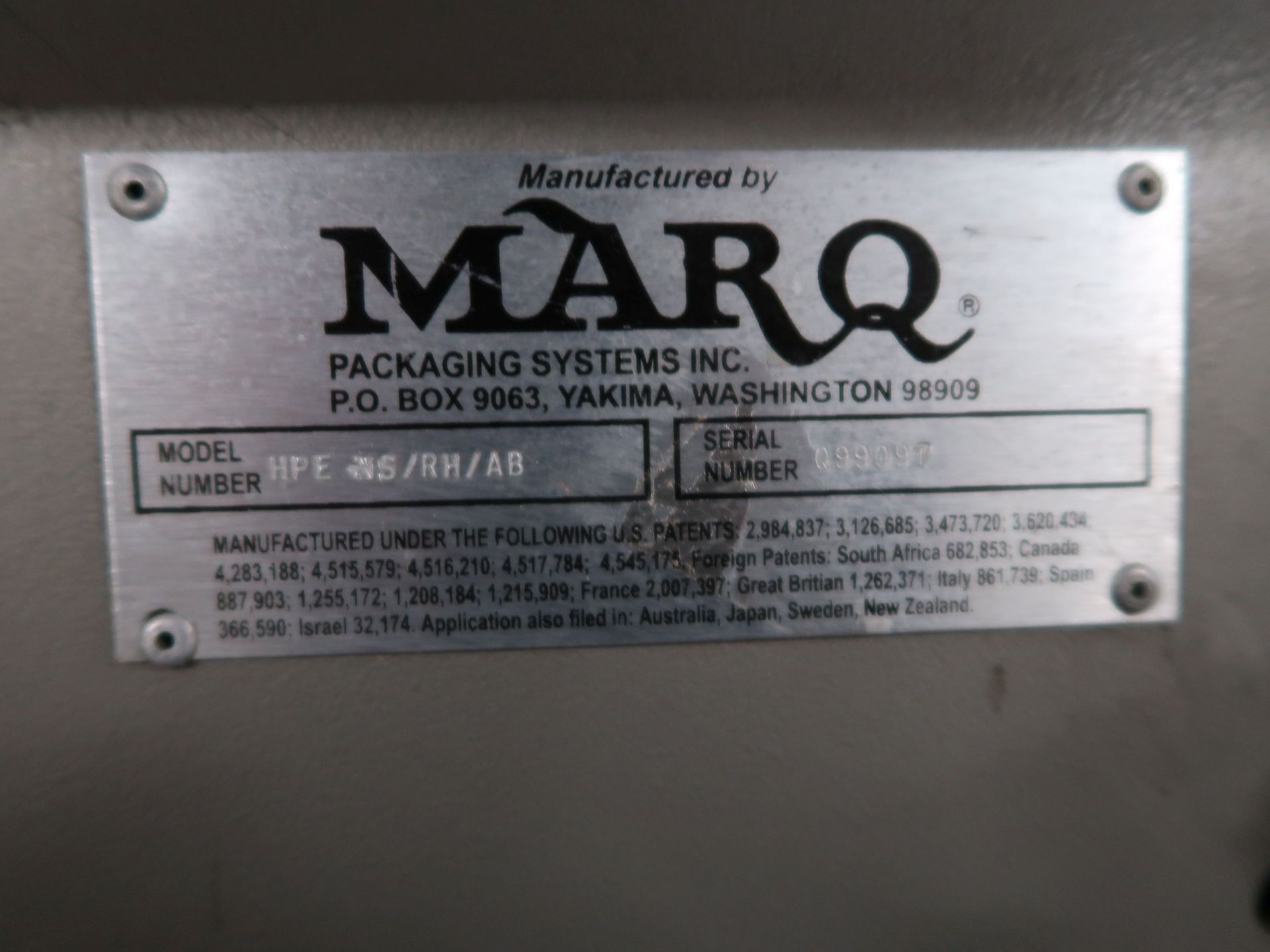 MARQ MODEL HPE-NS/RH/AB CASE ERECTOR; S/N 099097 - Image 10 of 10