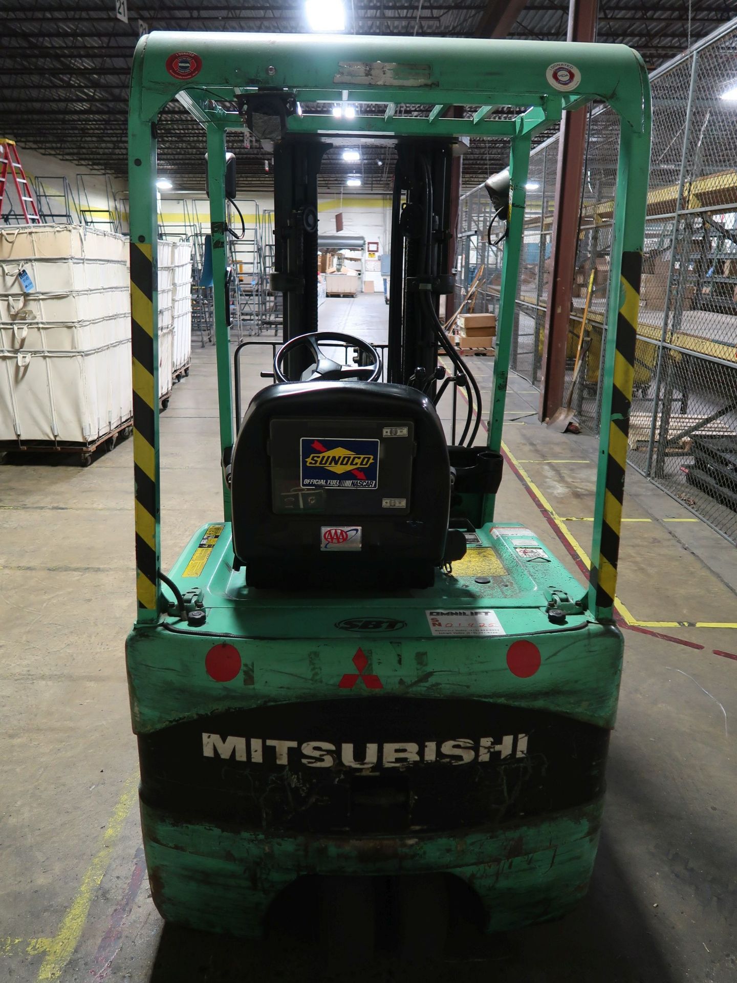 3,000 LB. MITSUBISHI MODEL FB16KT ELECTRIC SIT-DOWN 3-WHEEL LIFT TRUCK; S/N EFB4B00226, 3-STAGE - Image 8 of 15